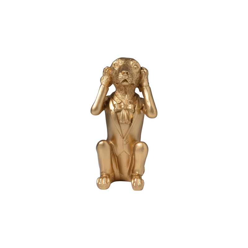Hond Horen - goudkleurig - 15x7.5x6.5 cm