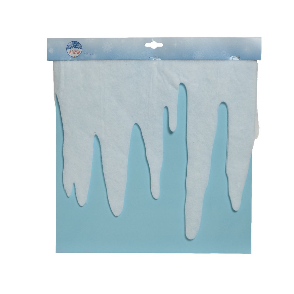 Ijspegelrand/sneeuwrand - wit - 200 x 32 cm - polyester - sneeuwversiering -