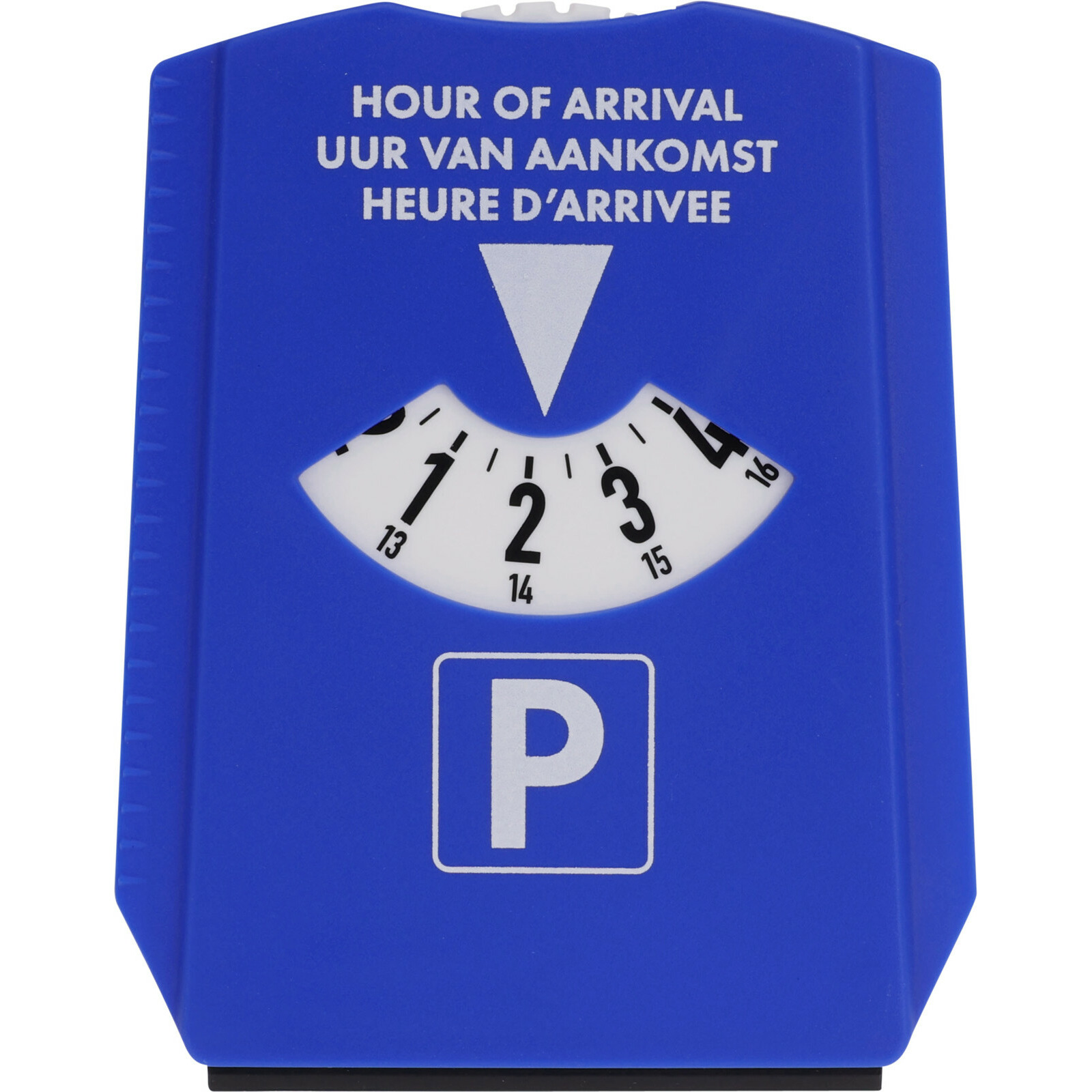 Shell parkeerschijf met ijskrabber - draaischijf voor parkeren - 12 x 15 cm - blauw -
