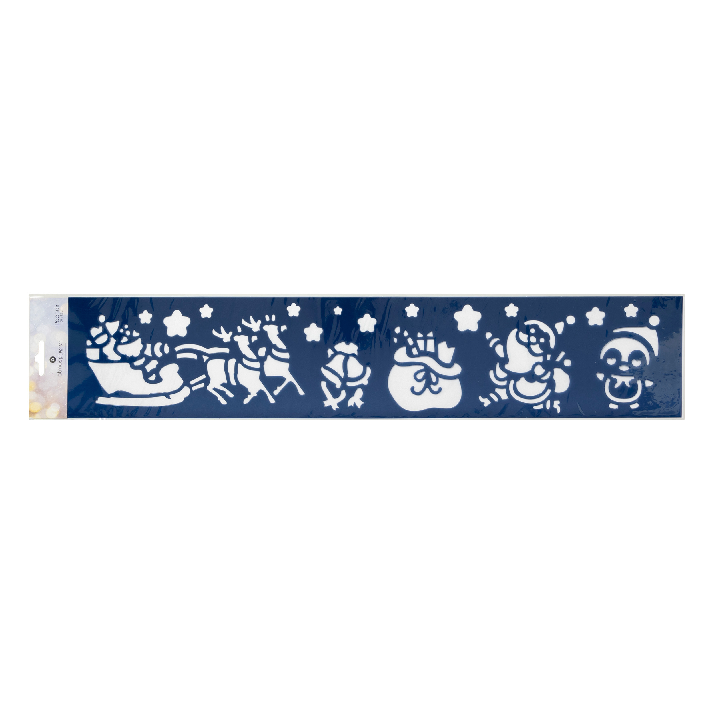 Kerst decoratie raamsjablonen - kerstman slee - pinguin - 60 x 12 cm -raamversiering -