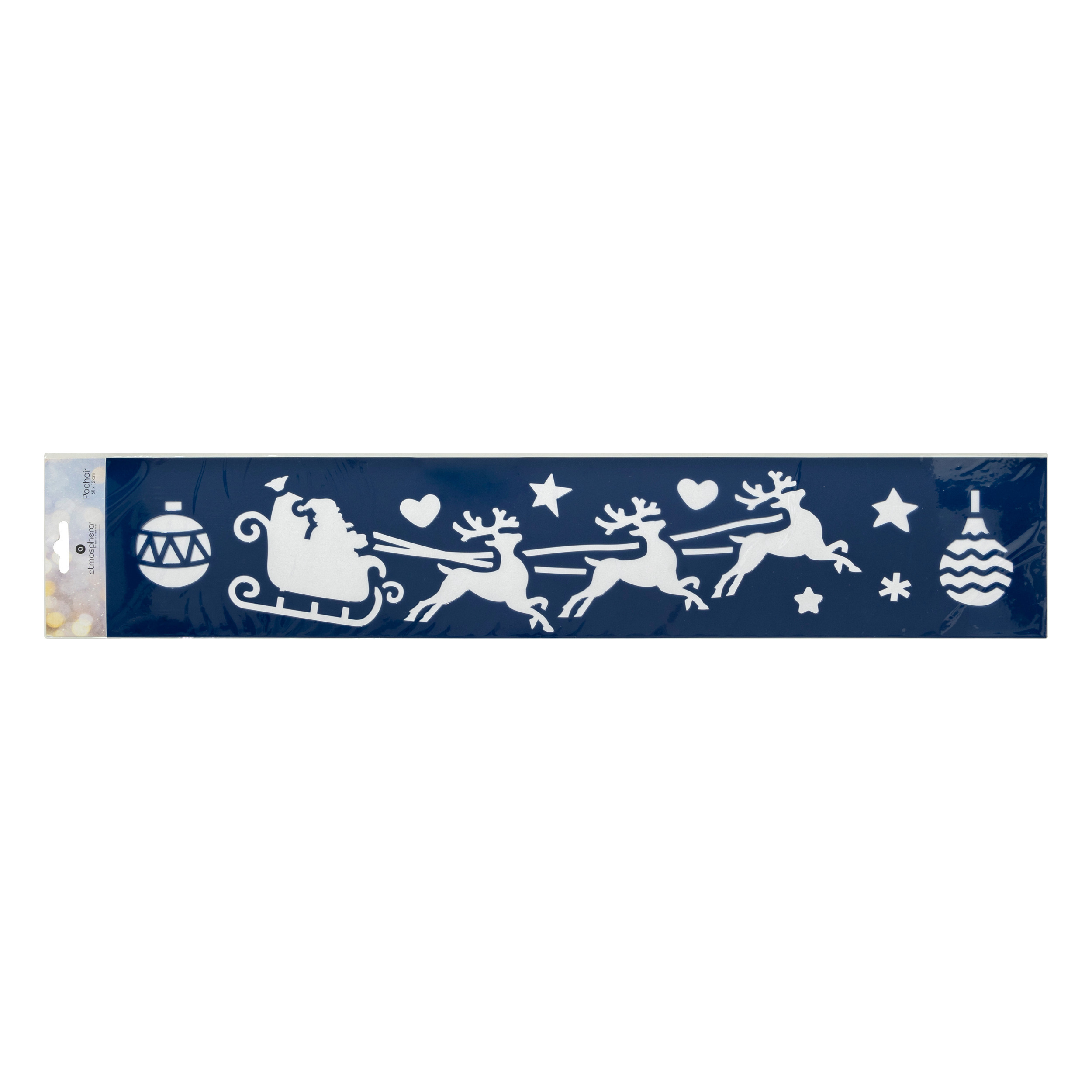 Kerst decoratie raamsjablonen - rendier slee - 60 x 12 cm -raamversiering -
