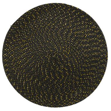 Placemat Arianne - goudkleur/zwart - Ø38 cm (1 stuk) - Leen Bakker