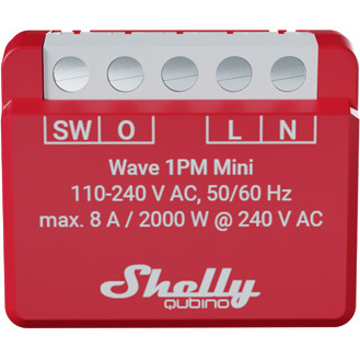 Shelly Qubino Wave 1PM Mini relais 1-kanaals, Z-Wave