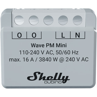 Shelly Qubino Wave PM Mini relais 1-kanaals, Z-Wave