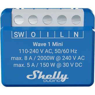 Shelly Qubino Wave 1 Mini relais 1-kanaals, Z-Wave