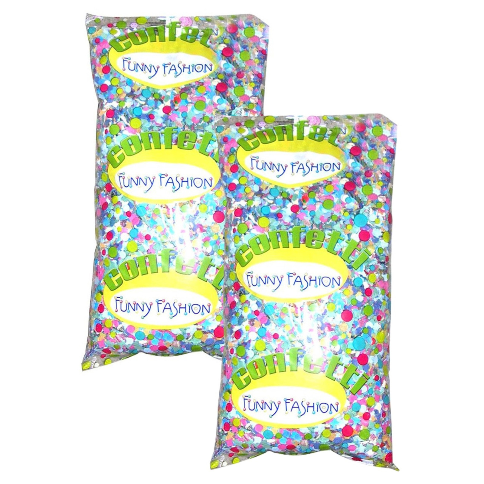 Confetti snippers van papier - 2x - multi colours mix - 500 gram zakje - feestartikelen/versieringen -