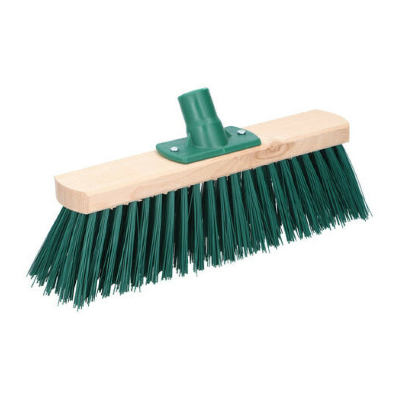 Bezemkop - groen - hout - hard - 34 cm - 24mm - straatbezem/buitenbezem -