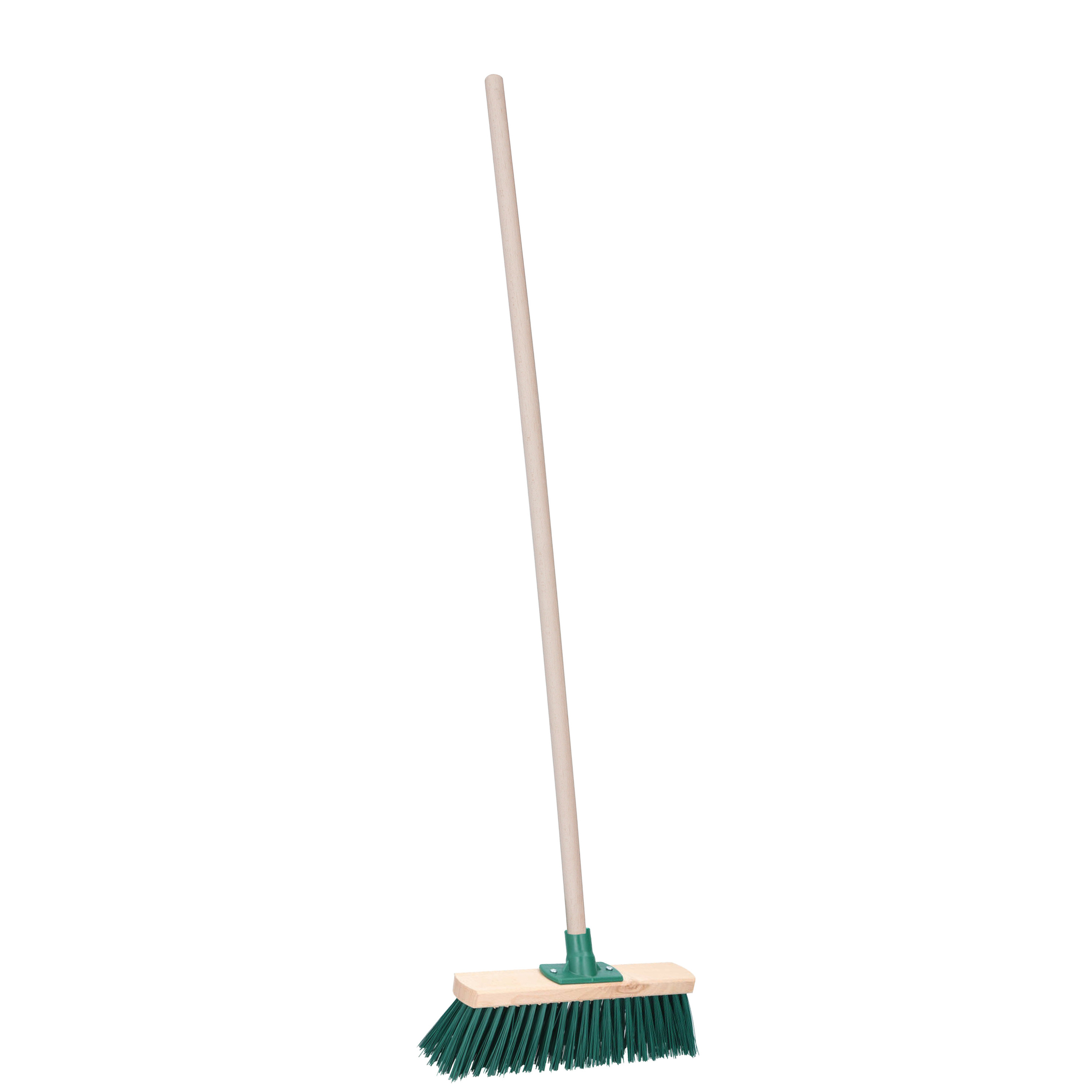 Budget Buitenbezem - groen - hout - hard - 34 x 130 cm - straatbezem -