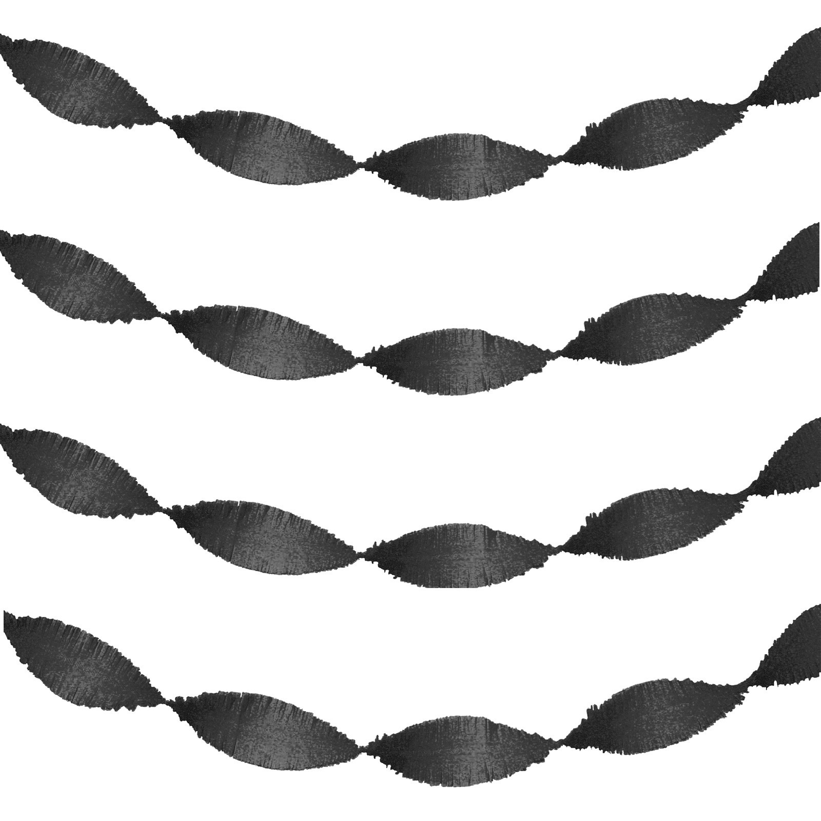 Crepe papier versiering feest slinger - 2x - zwart - 24 meter - feestartikelen -