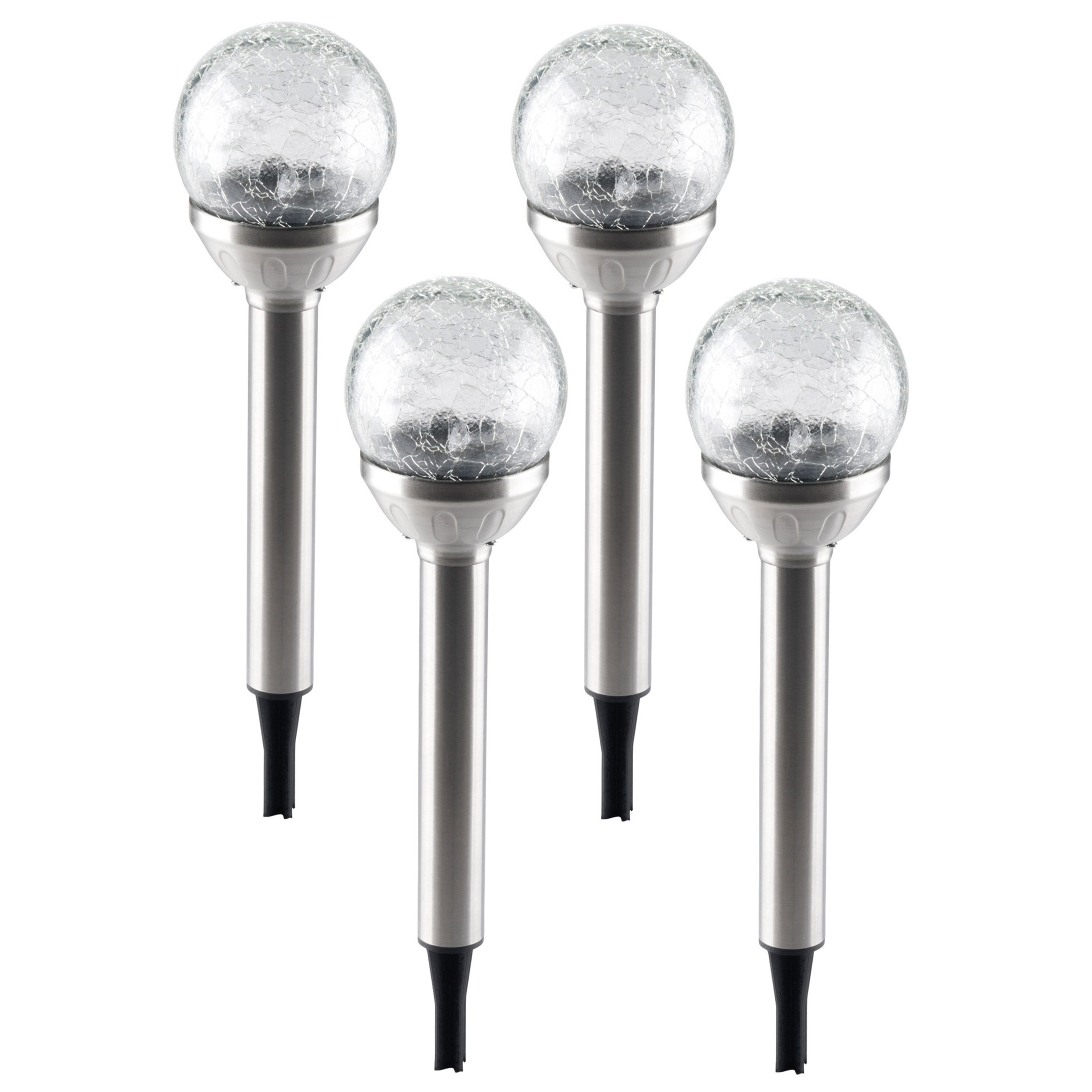 Solar tuinlamp - 4x - glazen bol - op zonne-energie - 25 cm - tuinverlichting -