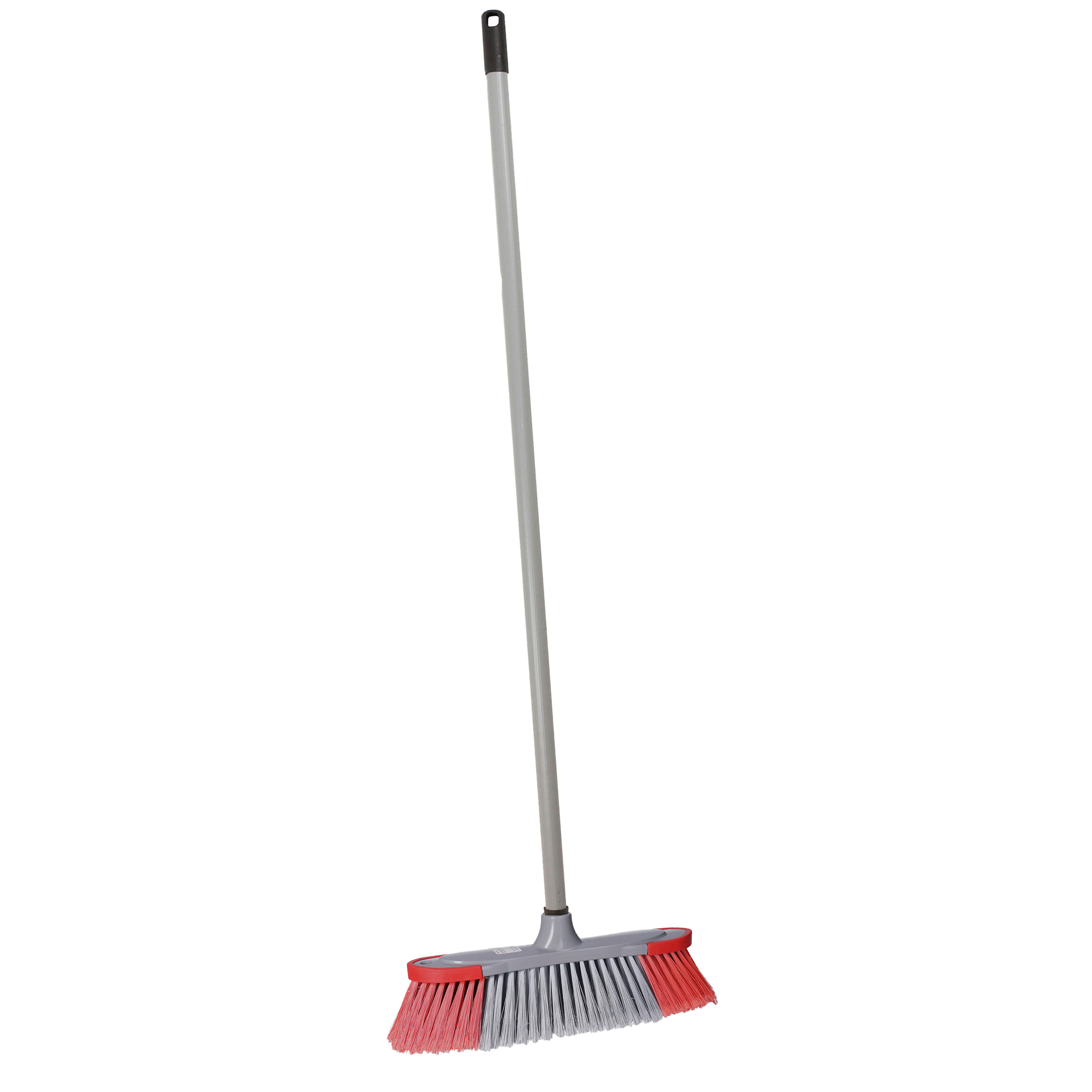 Brumag bezem voor binnen - bezemkop rood/grijs - breedte 35 cm - steel 130 cm - alle vloeren -