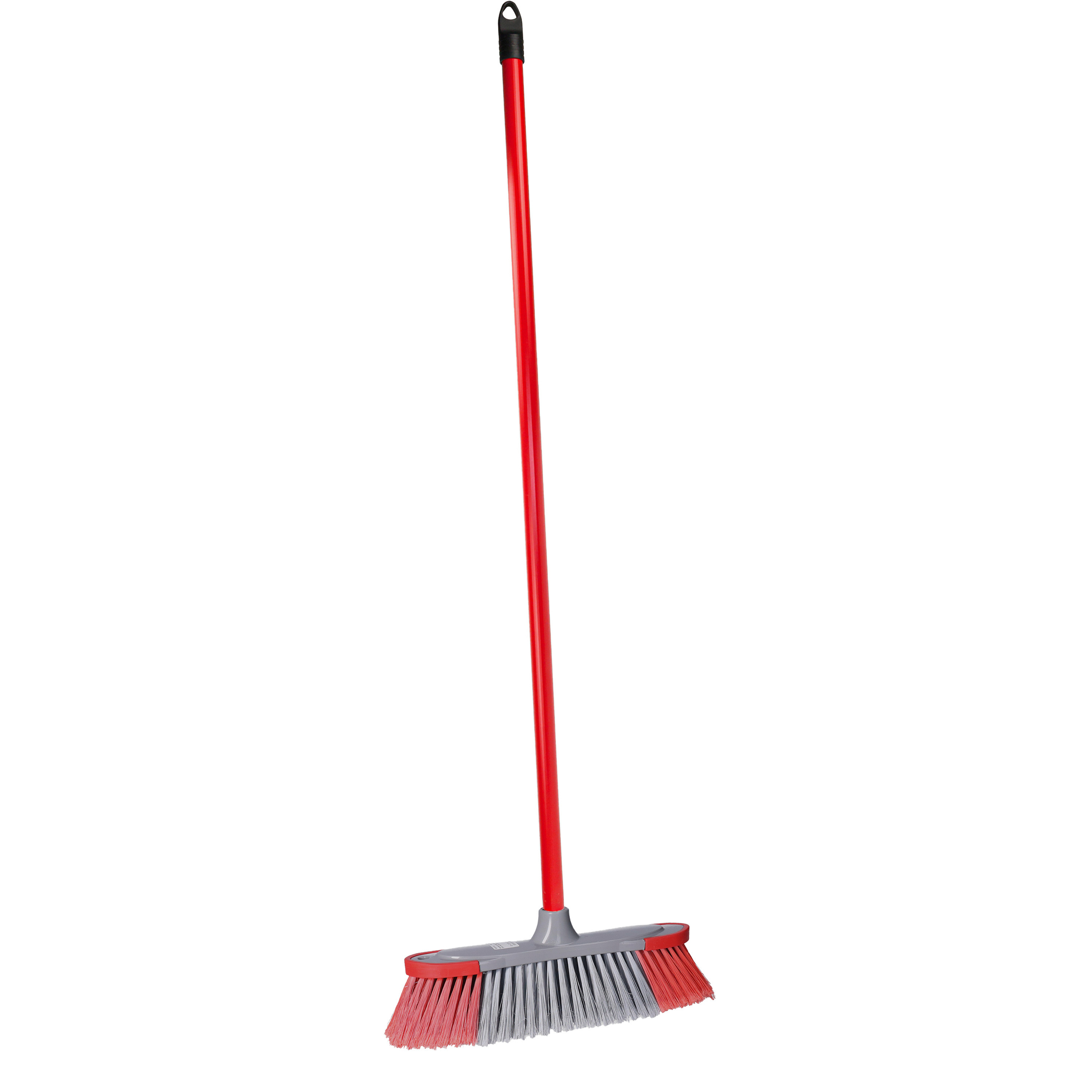 Brumag bezem voor binnen - bezemkop rood/grijs - breedte 35 cm - steel 130 cm - alle vloeren -
