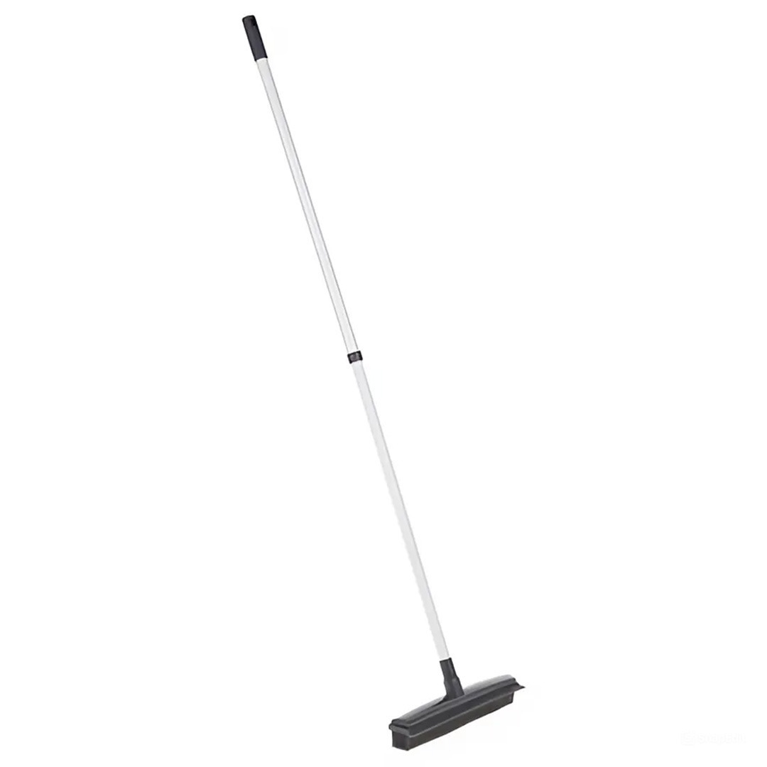 Bezem - rubber - 2 in 1 - met trekker - telescopisch - 31 cm - gladde vloeren -