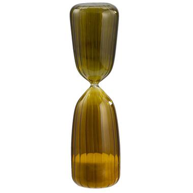 Zandloper Chrissy - groen - glas - 26xØ7 cm - Leen Bakker