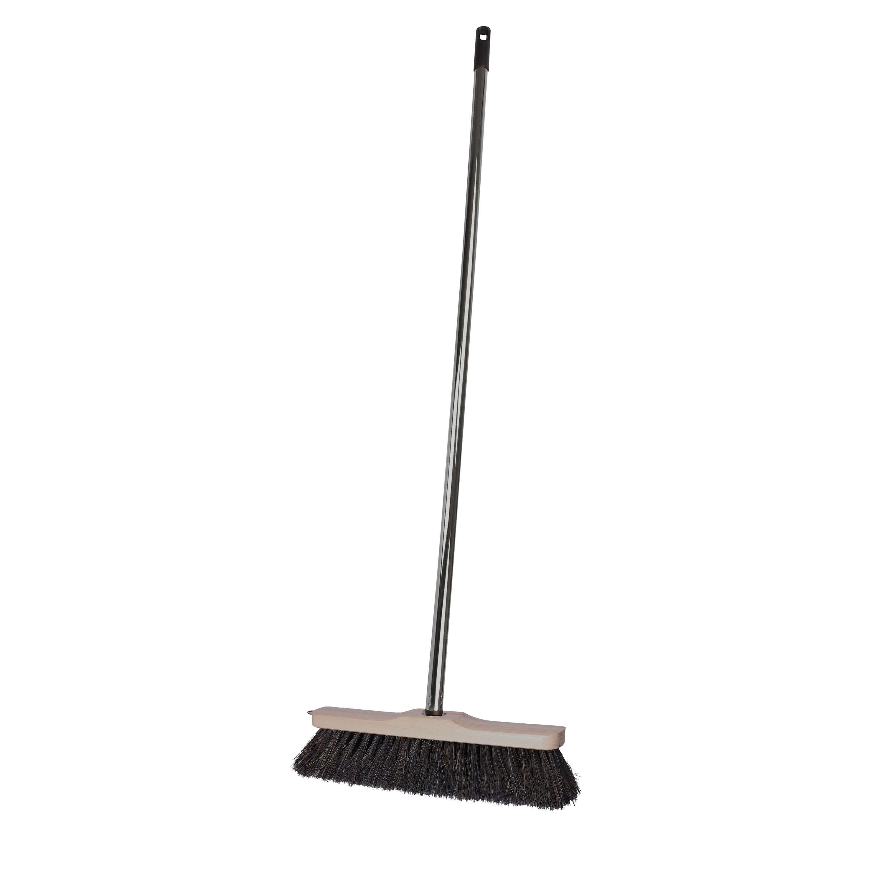 Brumag bezem voor binnen gebruik - bezemkop hout - 28 cm breed - steel metaal 130 cm -