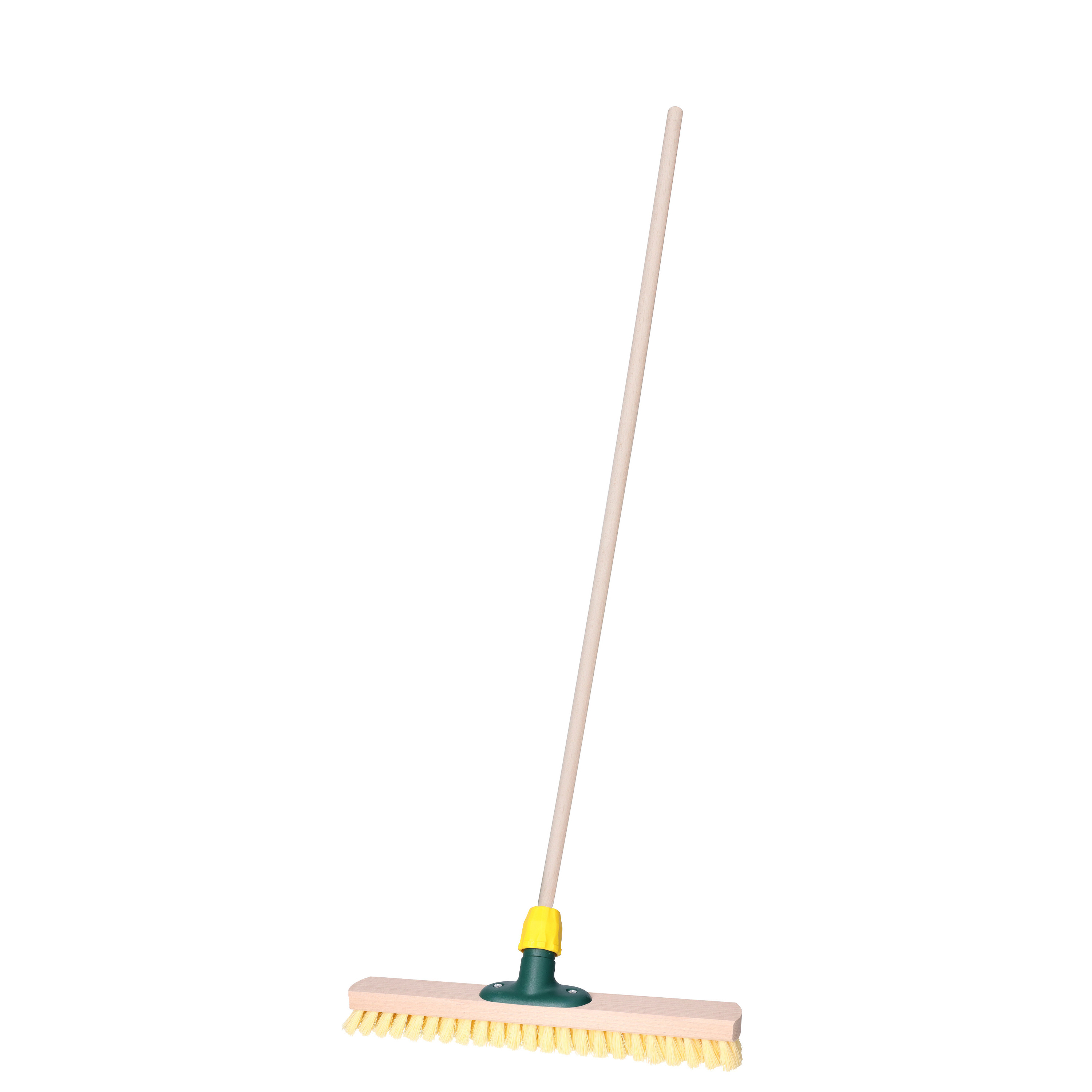 Brumag Luiwagen/schrobber 40 cm - met houten steel 120 cm - harde schrobborstel -