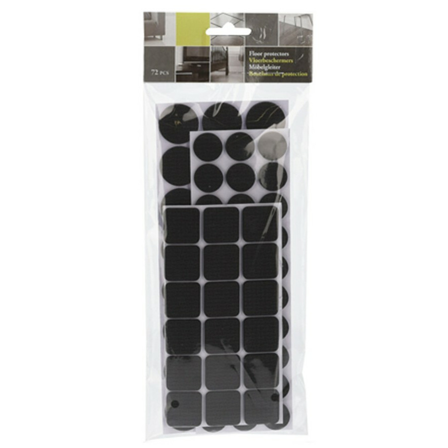 Meubelviltjes/antislip beschermers - zwart - 72x - kunststof - 3 formaten mix 20/25/28 mm -