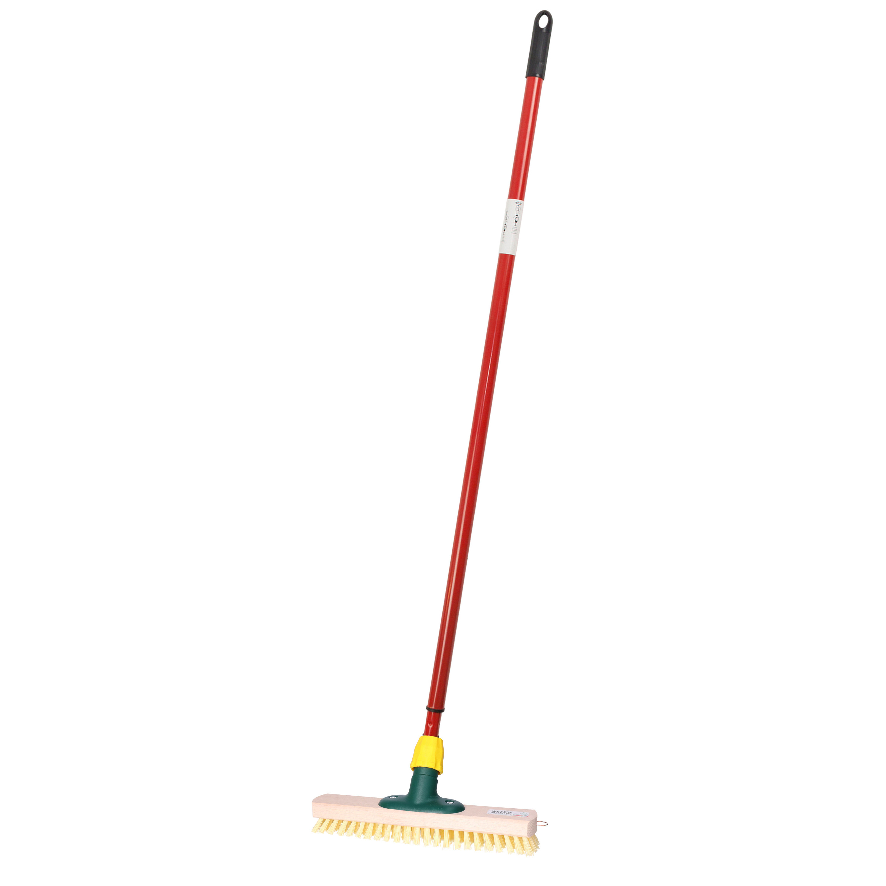 Brumag Luiwagen/schrobber 30 cm - uitschuifbare kunststof steel 100-200 cm - harde schrobborstel -