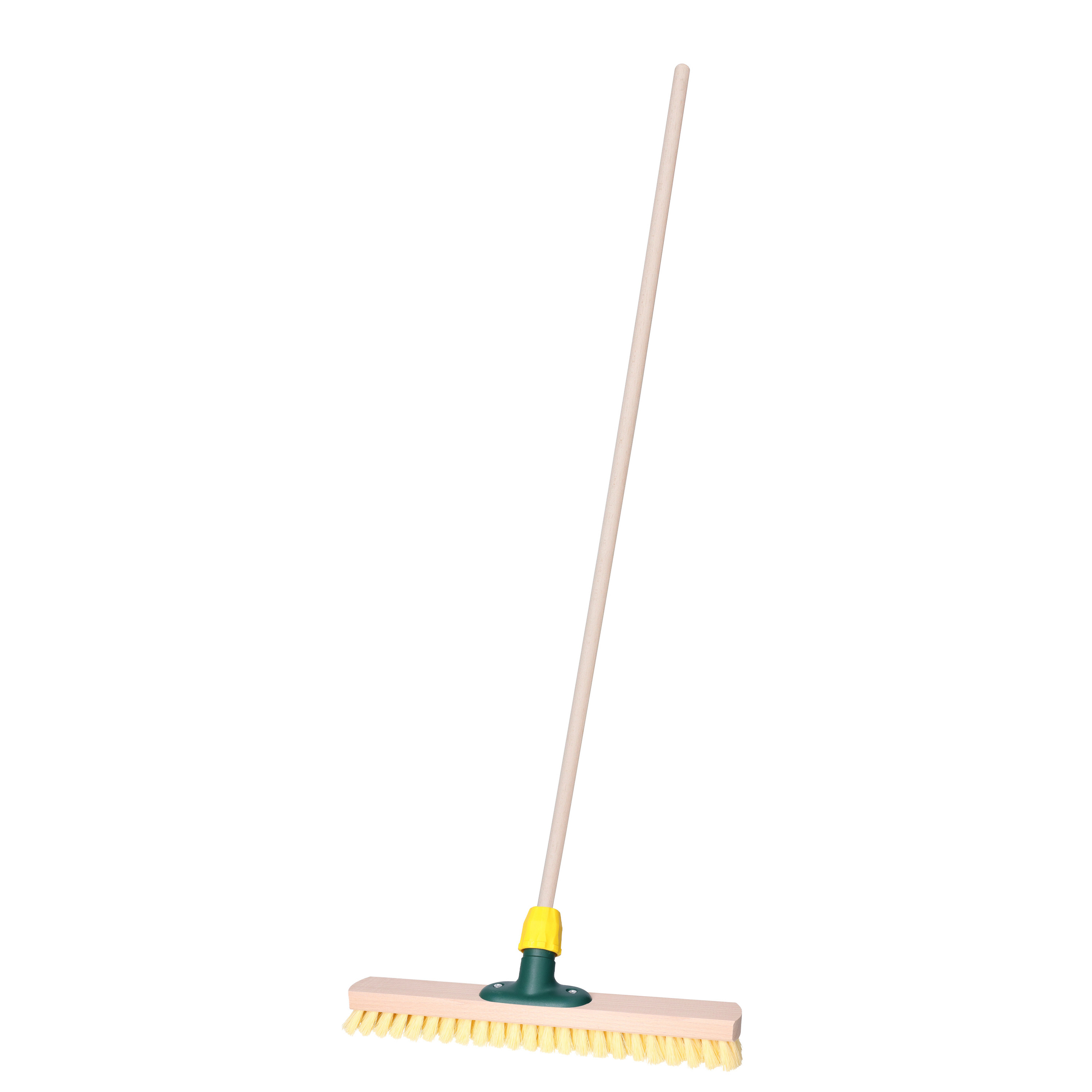 Brumag Luiwagen/schrobber 40 cm - met houten steel 130 cm - harde schrobborstel -