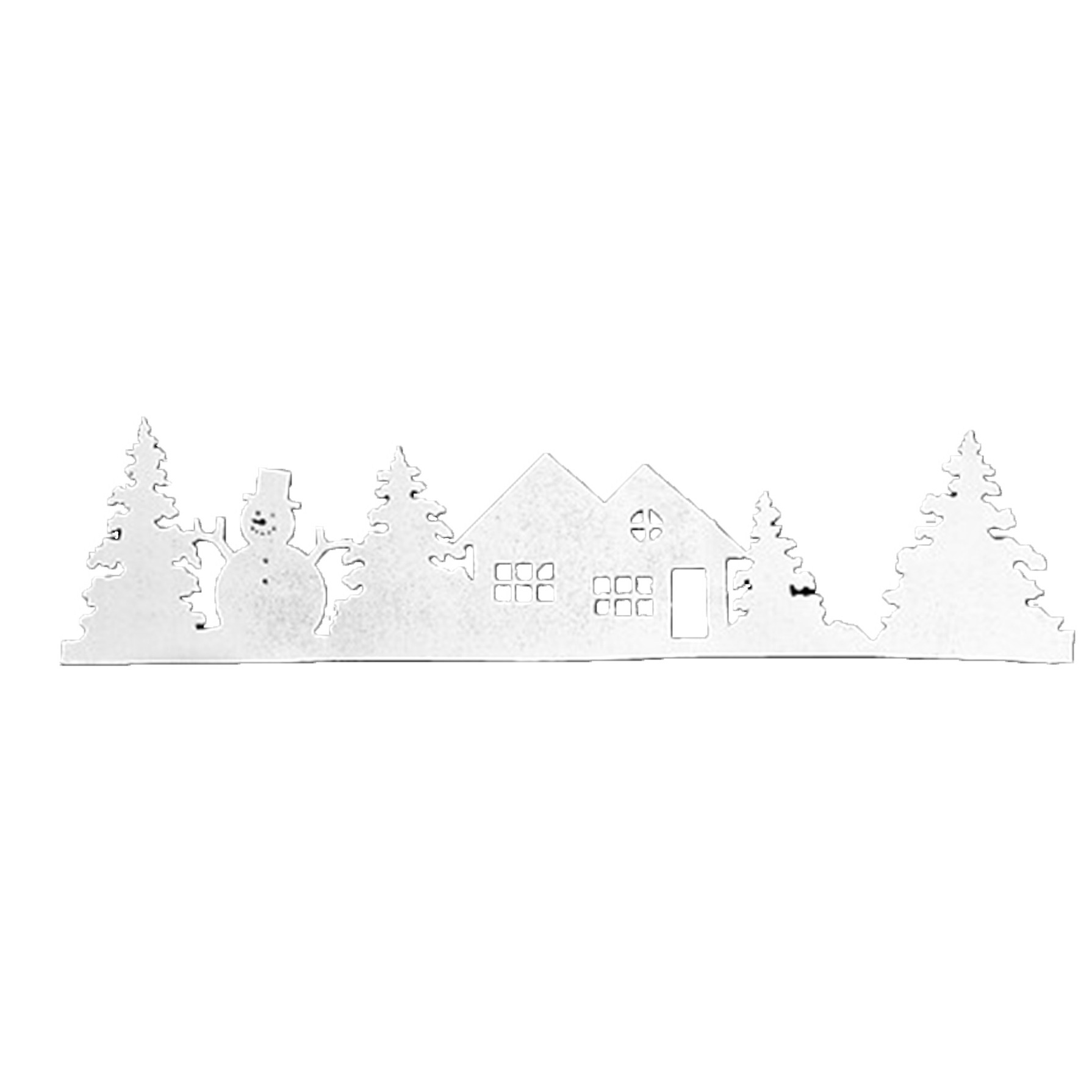Sneeuwrand - winter - wit - 100 x 25 cm - polyester - sneeuwversiering - raamdecoratie -