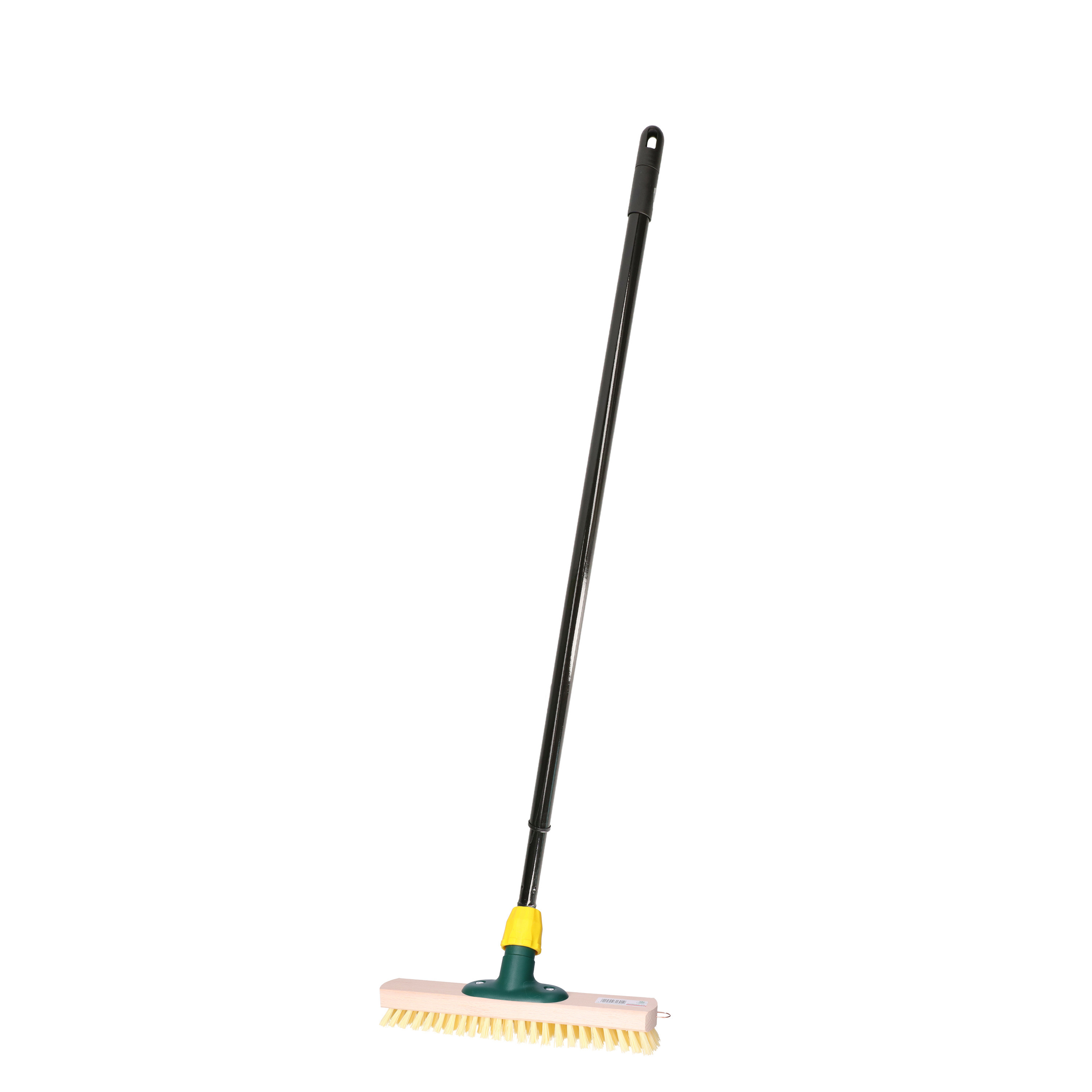 Brumag Luiwagen/schrobber 30 cm - uitschuifbare kunststof steel 80-130 cm - harde schrobborstel -