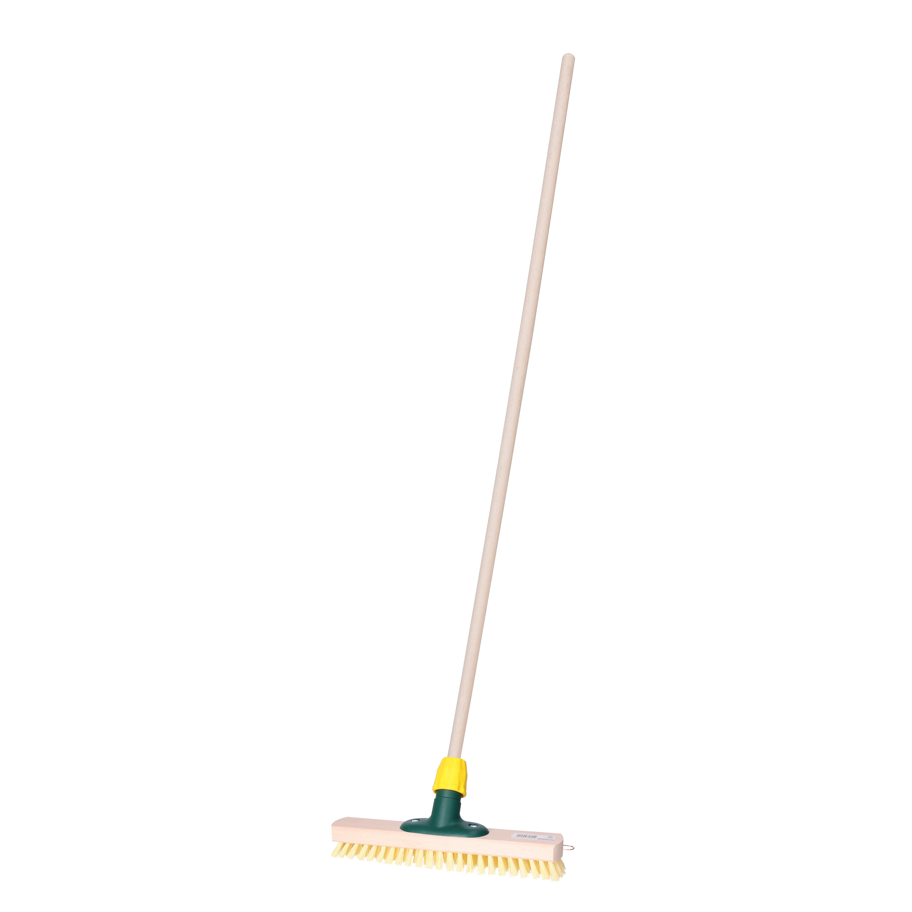 Brumag Luiwagen/schrobber 30 cm - met houten steel 130 cm - harde schrobborstel -