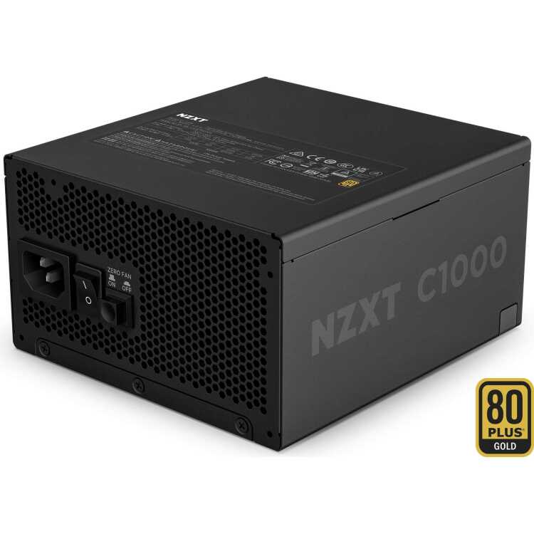 NZXT C1000 Gold ATX 3.1 voeding 1x 16-pins grafische kaartconnector, 6x PCIe, kabelmanagement