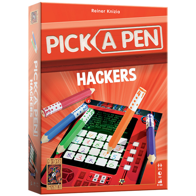 999 Games Pick a Pen - Hackers dobbelspel Nederlands, 2 - 4 spelers, 30 minuten, Vanaf 8 jaar