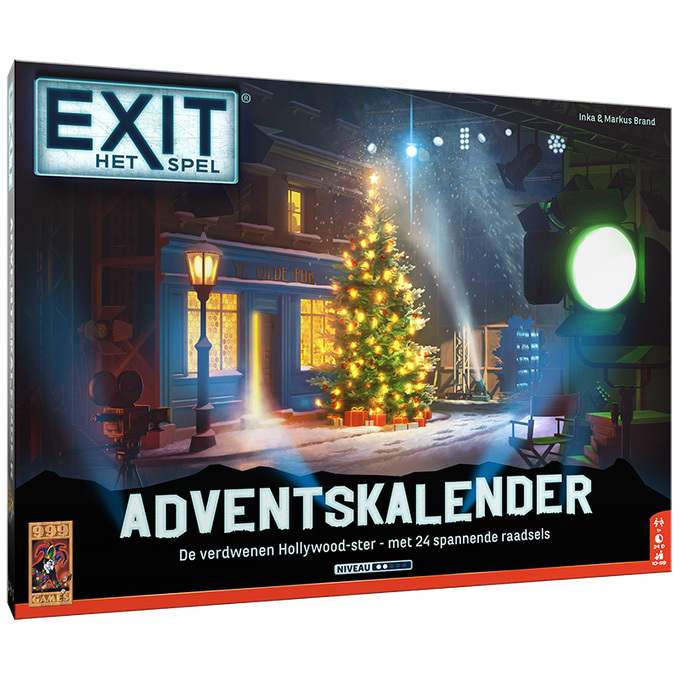 999 Games EXIT: Adventskalender: De verdwenen Hollywood-ster gezelschapsspel Nederlands, 1-4 spelers, 45-90 minuten, vanaf 12 jaar