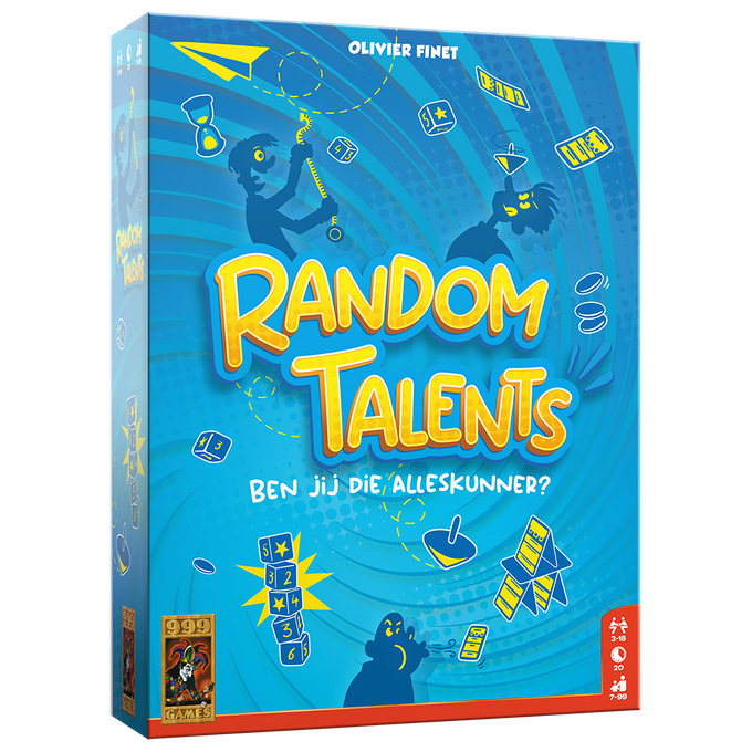 999 Games Random Talents partyspel Nederlands, 3 - 18 spelers, 20 minuten, Vanaf 7 jaar