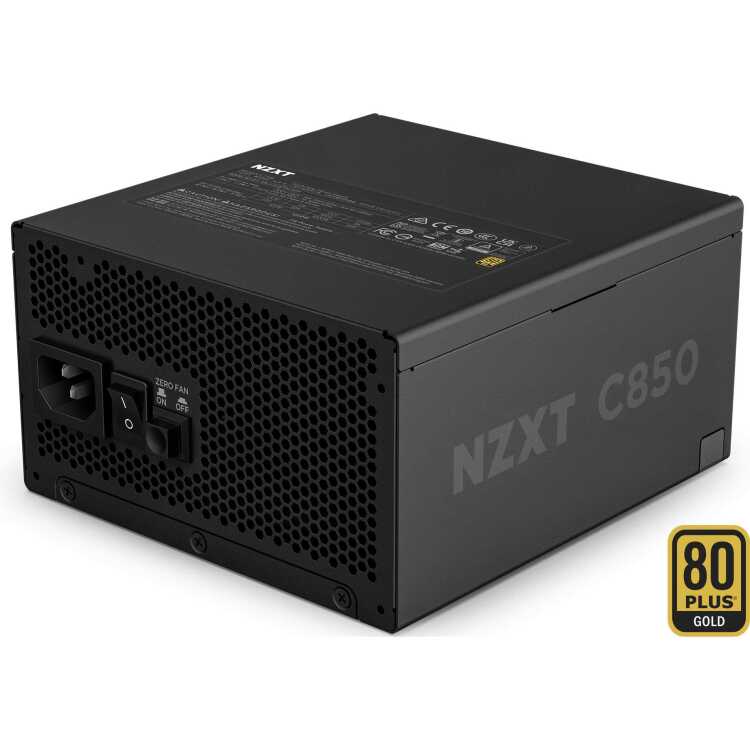 NZXT C850 Gold ATX 3.1 voeding 1x 16-pins grafische kaartconnector, 6x PCIe, kabelmanagement