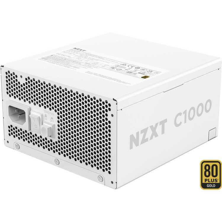 NZXT C1000 Gold ATX 3.1 voeding 1x 16-pins grafische kaartconnector, 6x PCIe, kabelmanagement