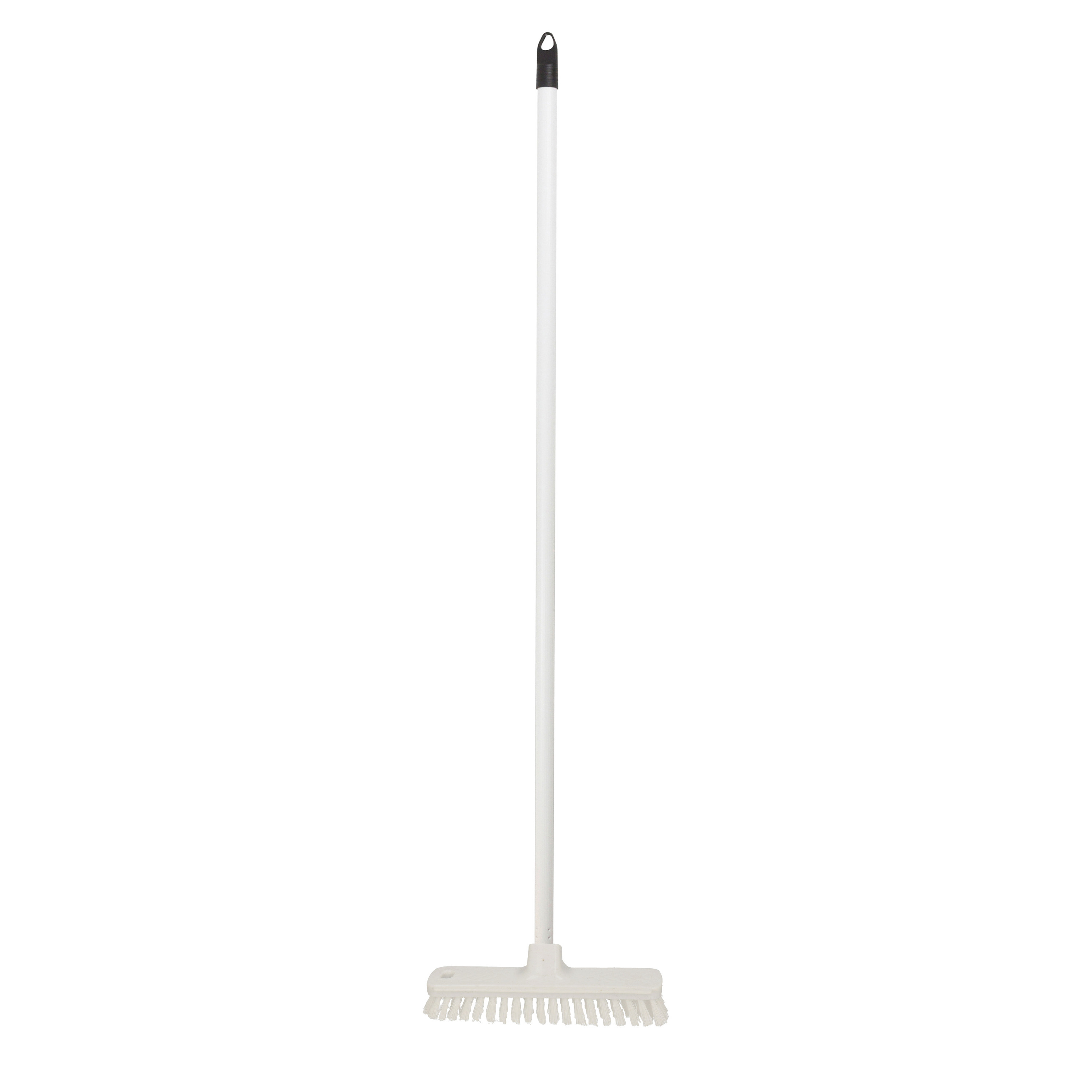 Brumag Luiwagen/schrobber 22 cm - Steel 120 cm - kunststof - ivoor wit - harde schrobborstel -