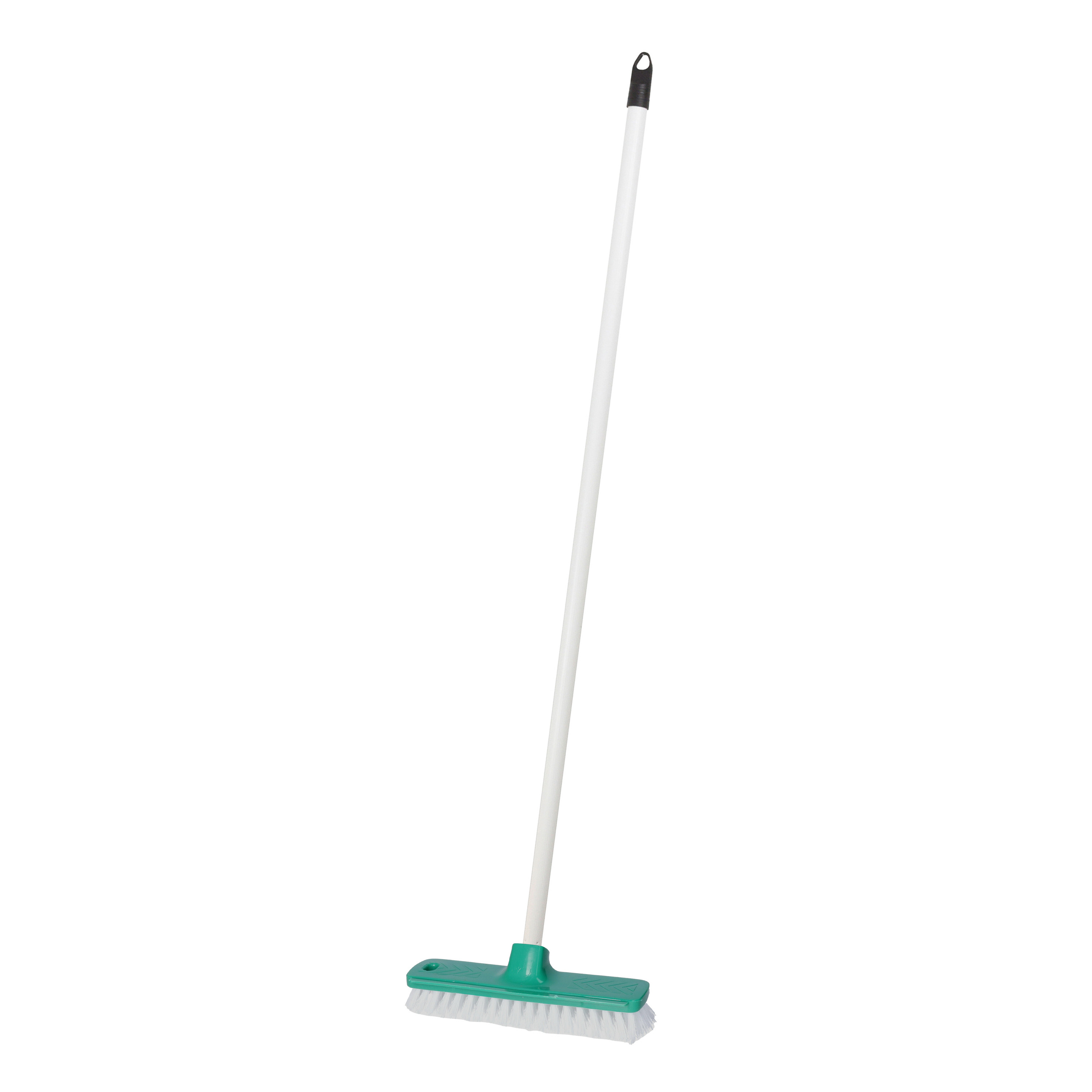 Brumag Luiwagen/schrobber 22 cm - Steel 120 cm - kunststof - groen/wit - harde schrobborstel -