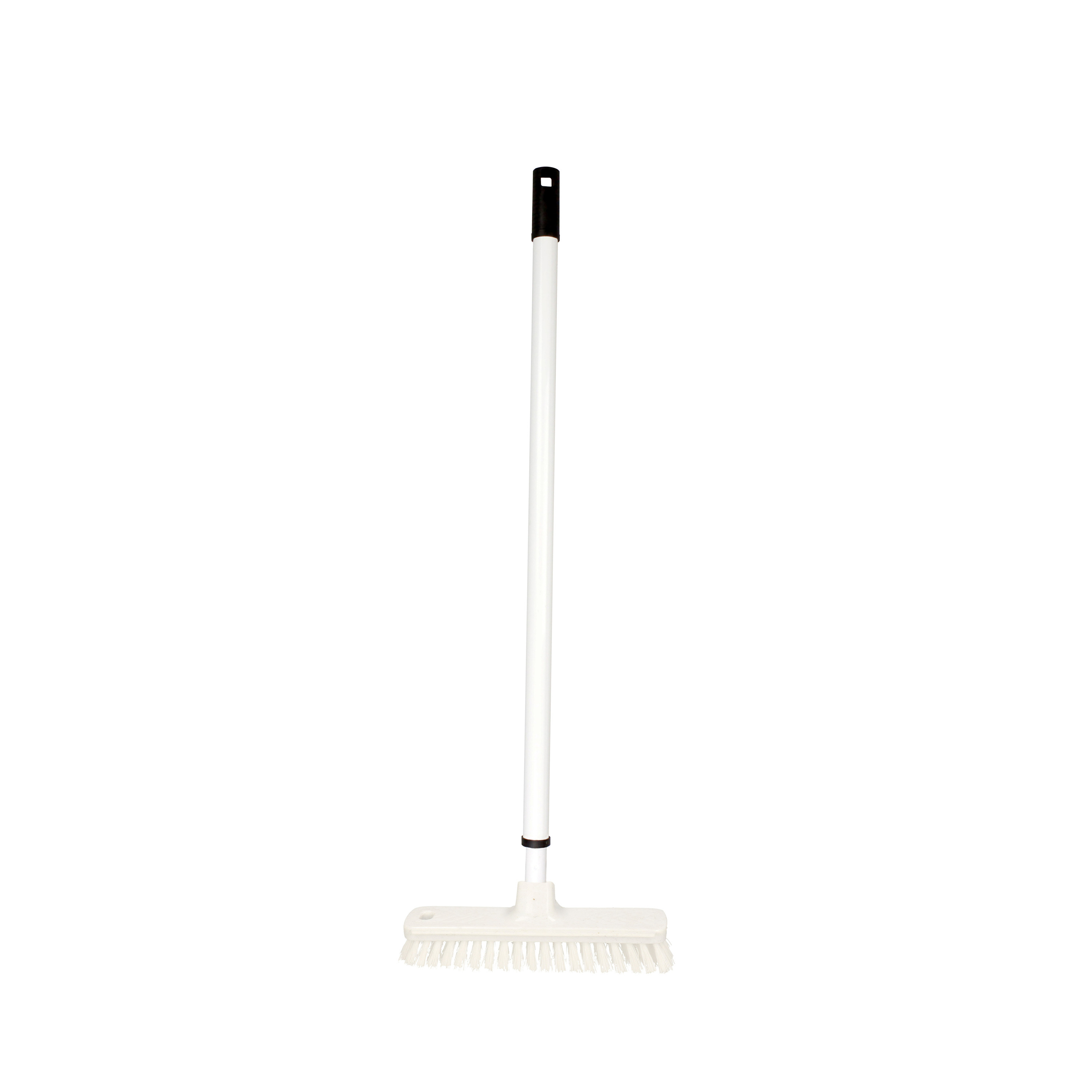 Brumag Luiwagen/schrobber 22 cm - Telescoop steel 80-130 cm - kunststof - wit - harde borstel -