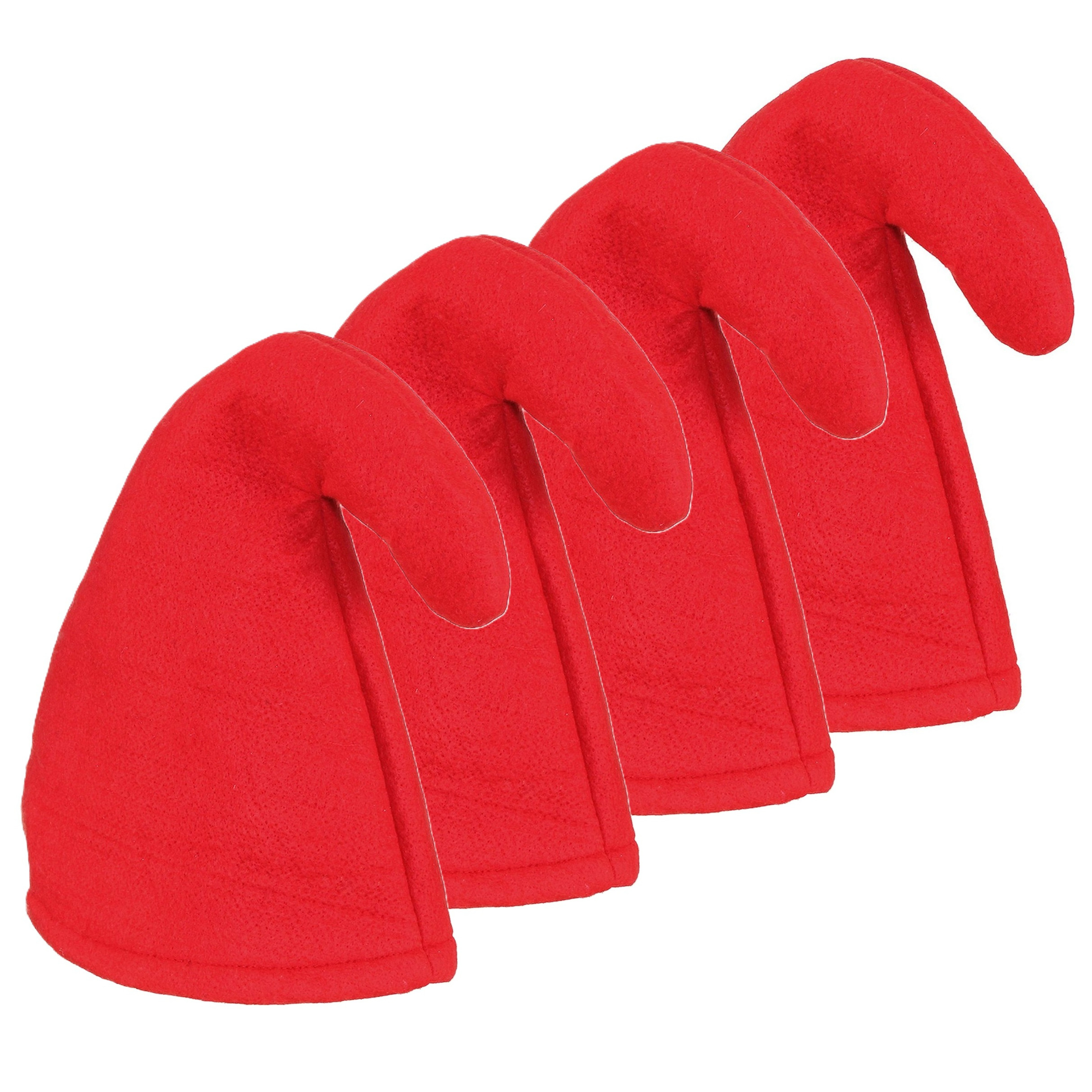 Carnaval verkleed hoed Kabouter/dwerg - 4x - puntmuts - rood - volwassenen -