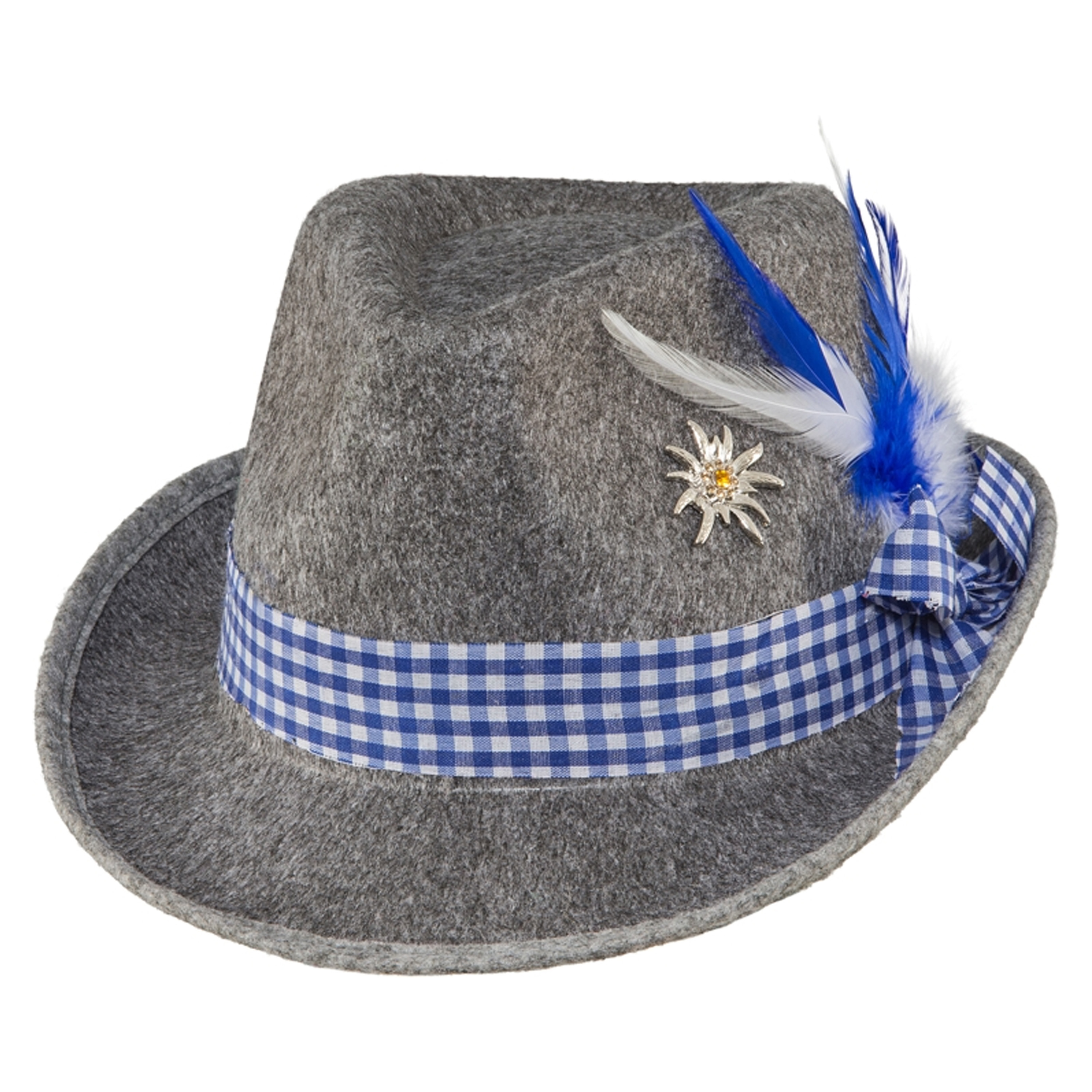 Verkleed hoedje voor Oktoberfest/tiroler - grijs - volwassenen - Carnaval -