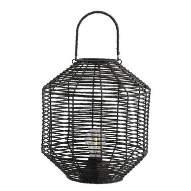 LED lantaarn Novi - zwart - 30xØ29 cm - Leen Bakker