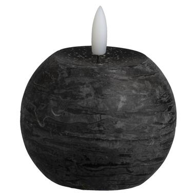 LED kaars Bal - zwart - Ø8 cm - Leen Bakker