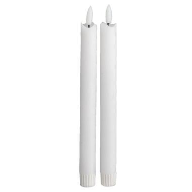 LED dinerkaarsen - wit - 25 cm - 2 stuks - Leen Bakker