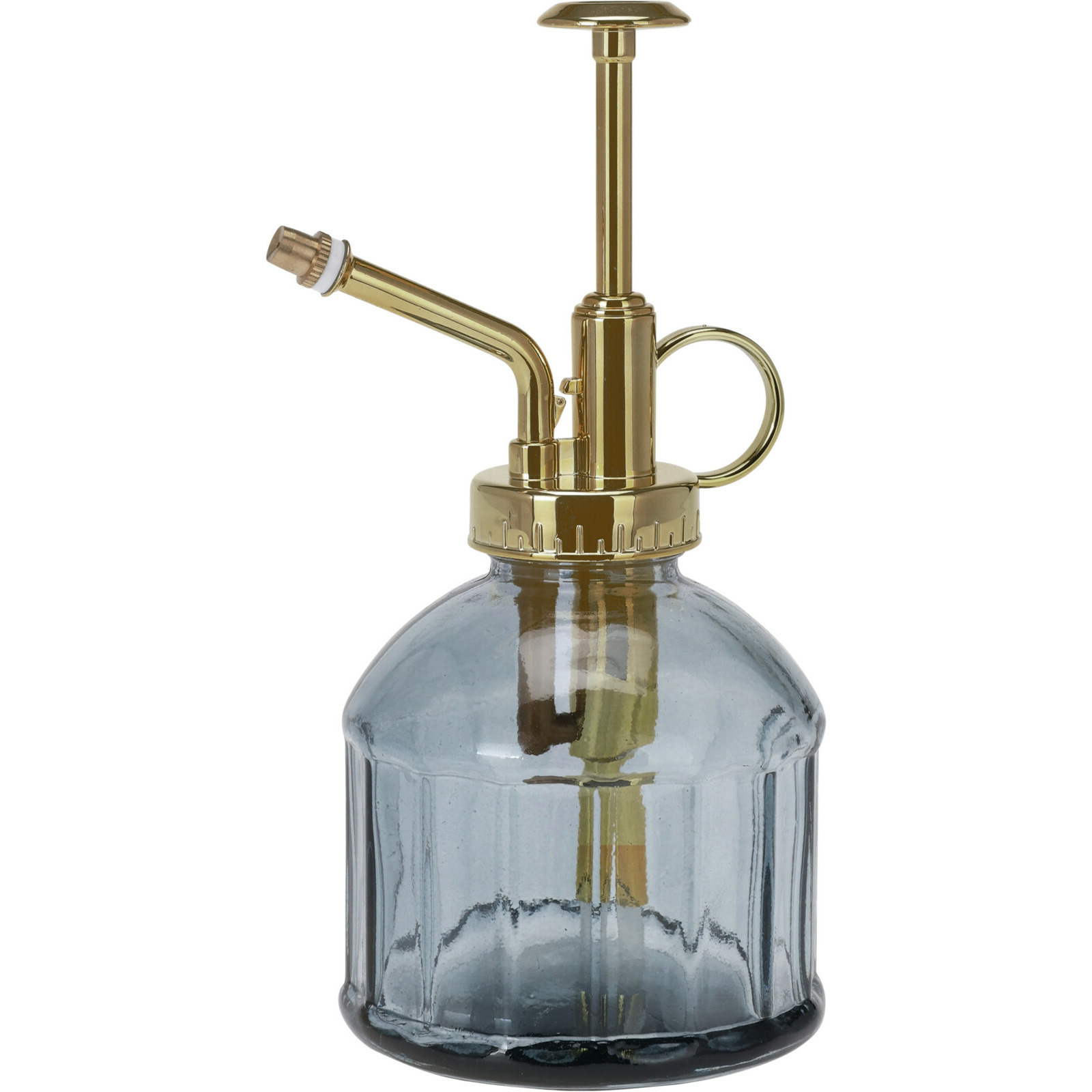Plantenspuit - water vernevelaar - glas - zwart/goud - 16 cm - vintage look -