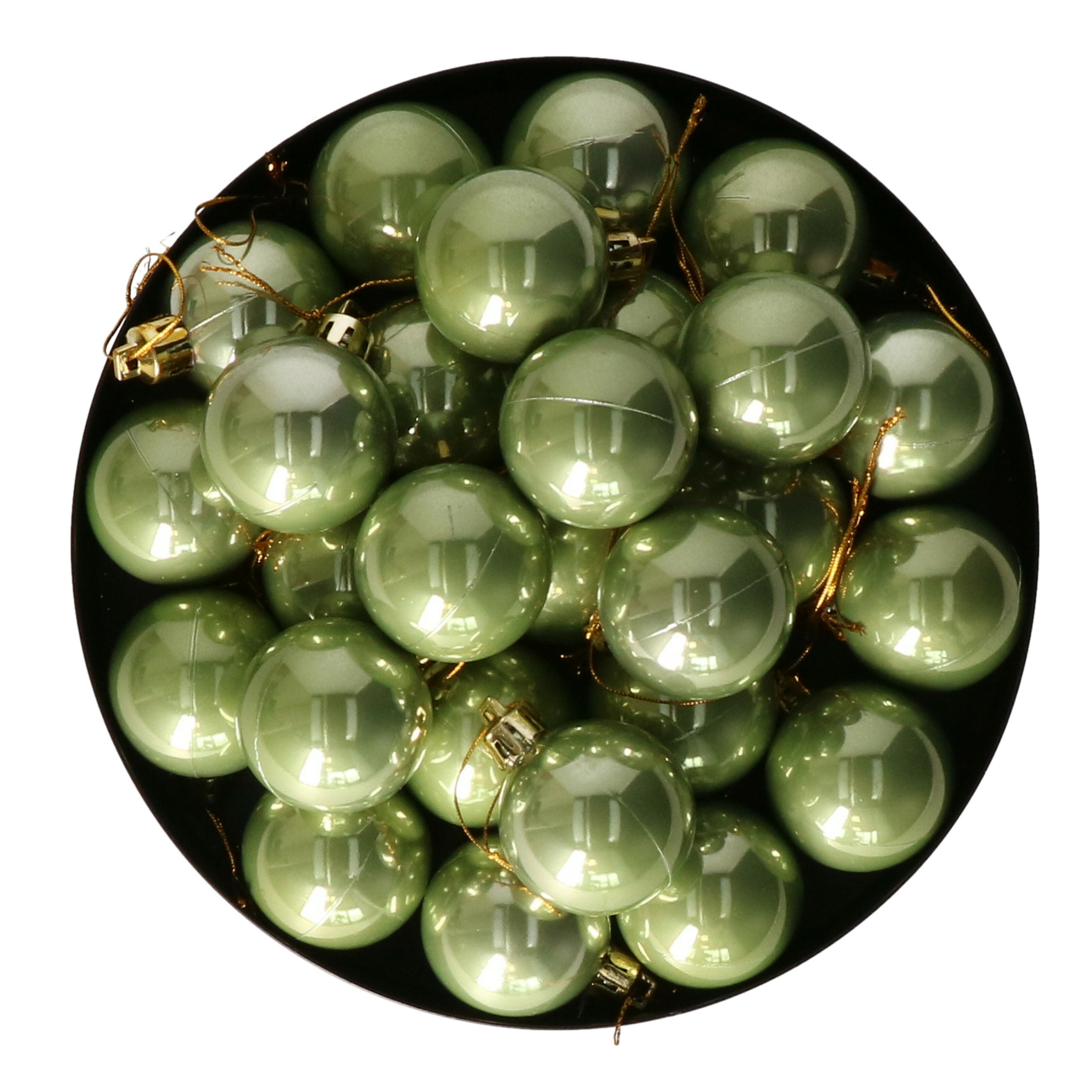 Othmar Decorations kleine kerstballen - 27x stuks - 4 cm - mintgroen - kunststof -