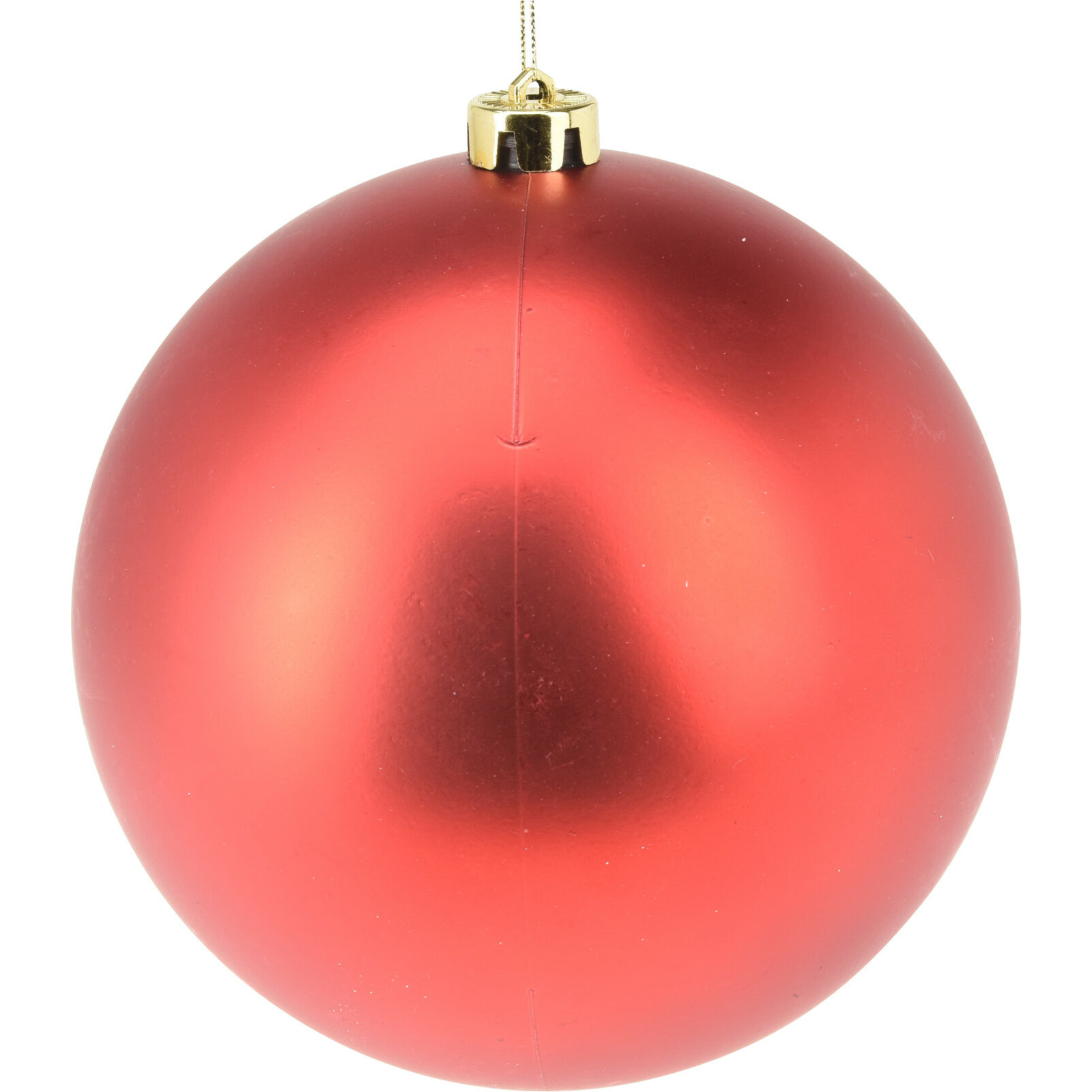 Grote decoratie kerstbal - rood - 18 cm - kunststof - mat - kerstversiering -