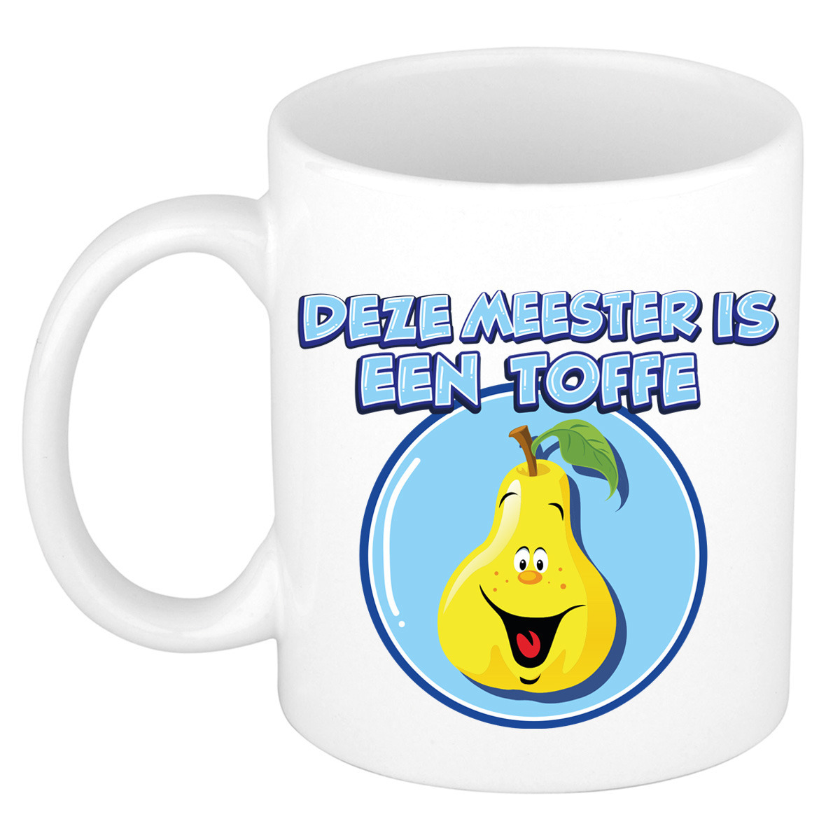 Cadeau koffie/thee mok voor Meester - wit - toffe Meester - keramiek - 300 ml -