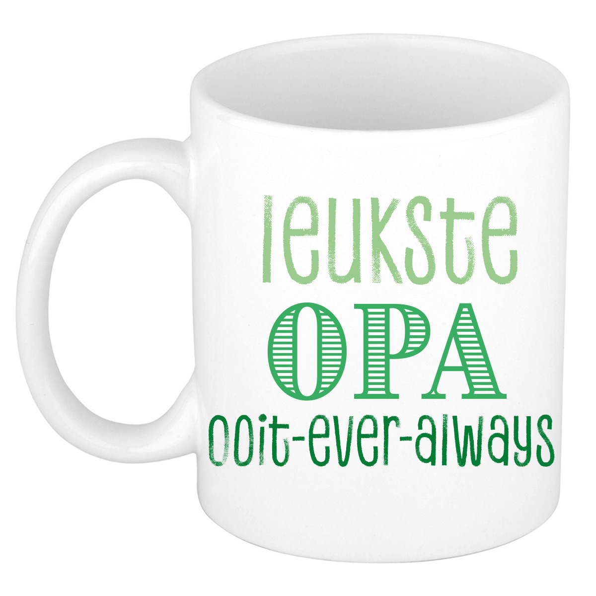 Cadeau koffie/thee mok voor Opa - groen - de leukste Opa - keramiek - 300 ml -