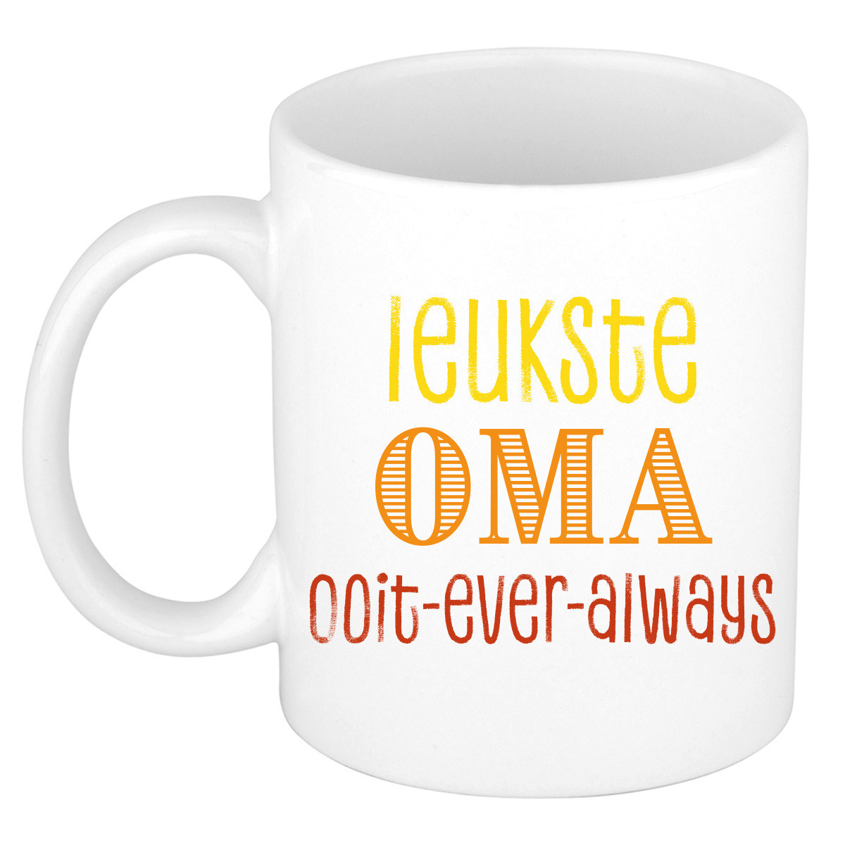 Cadeau koffie/thee mok voor Oma - oranje - de leukste Oma - keramiek - 300 ml -
