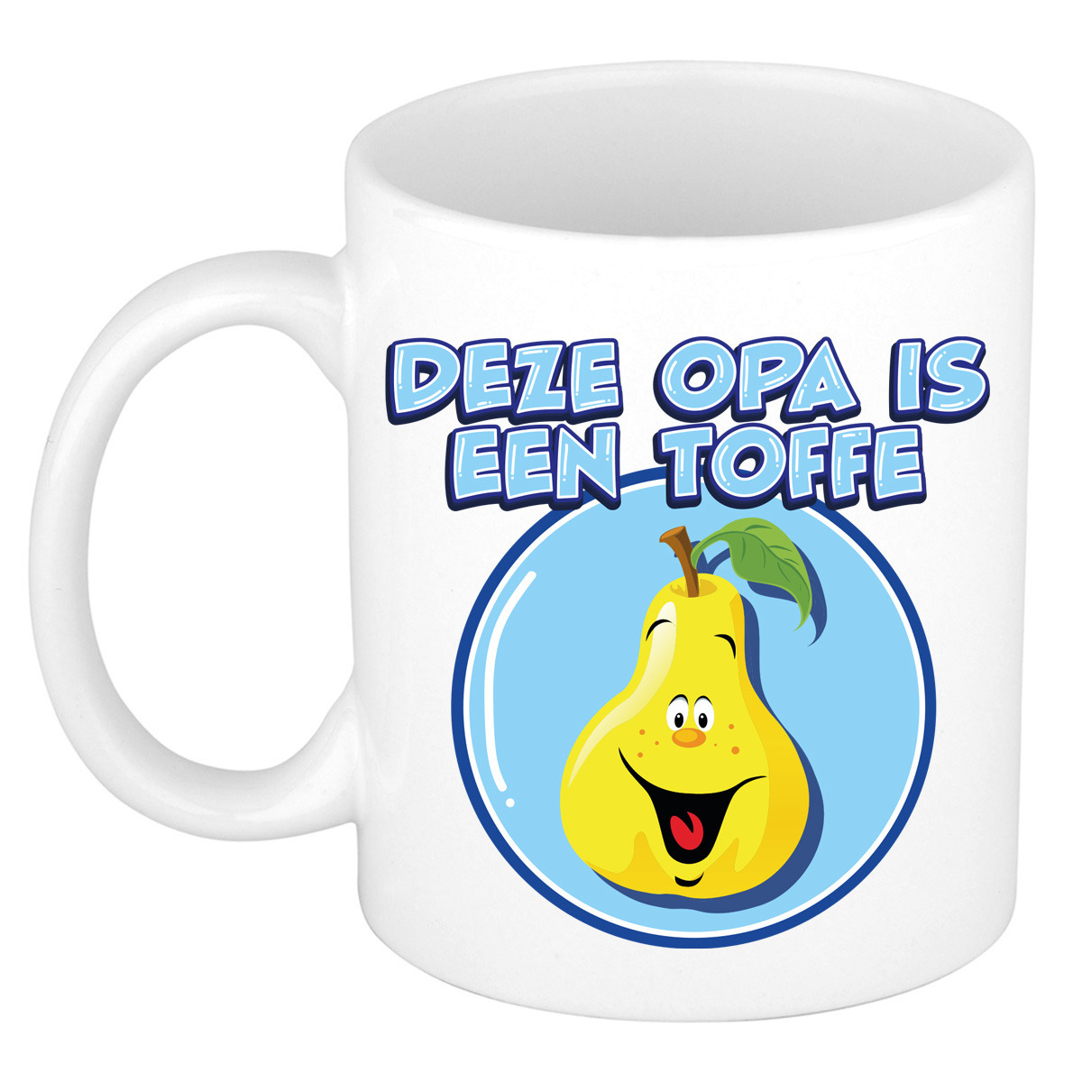 Cadeau koffie/thee mok voor Opa - wit - toffe Opa - keramiek - 300 ml -
