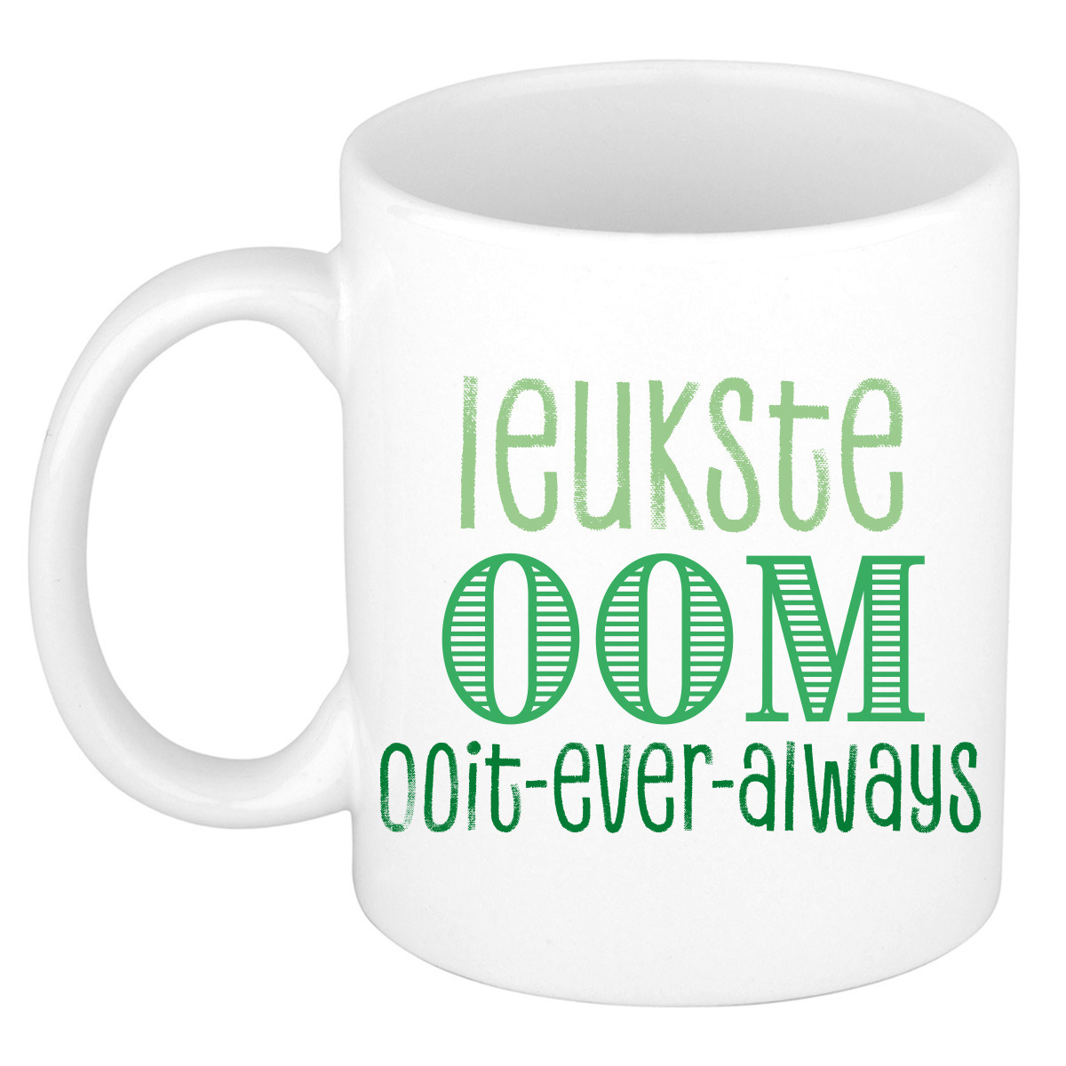 Cadeau koffie/thee mok voor oom - groen - de leukste oom - keramiek - 300 ml -