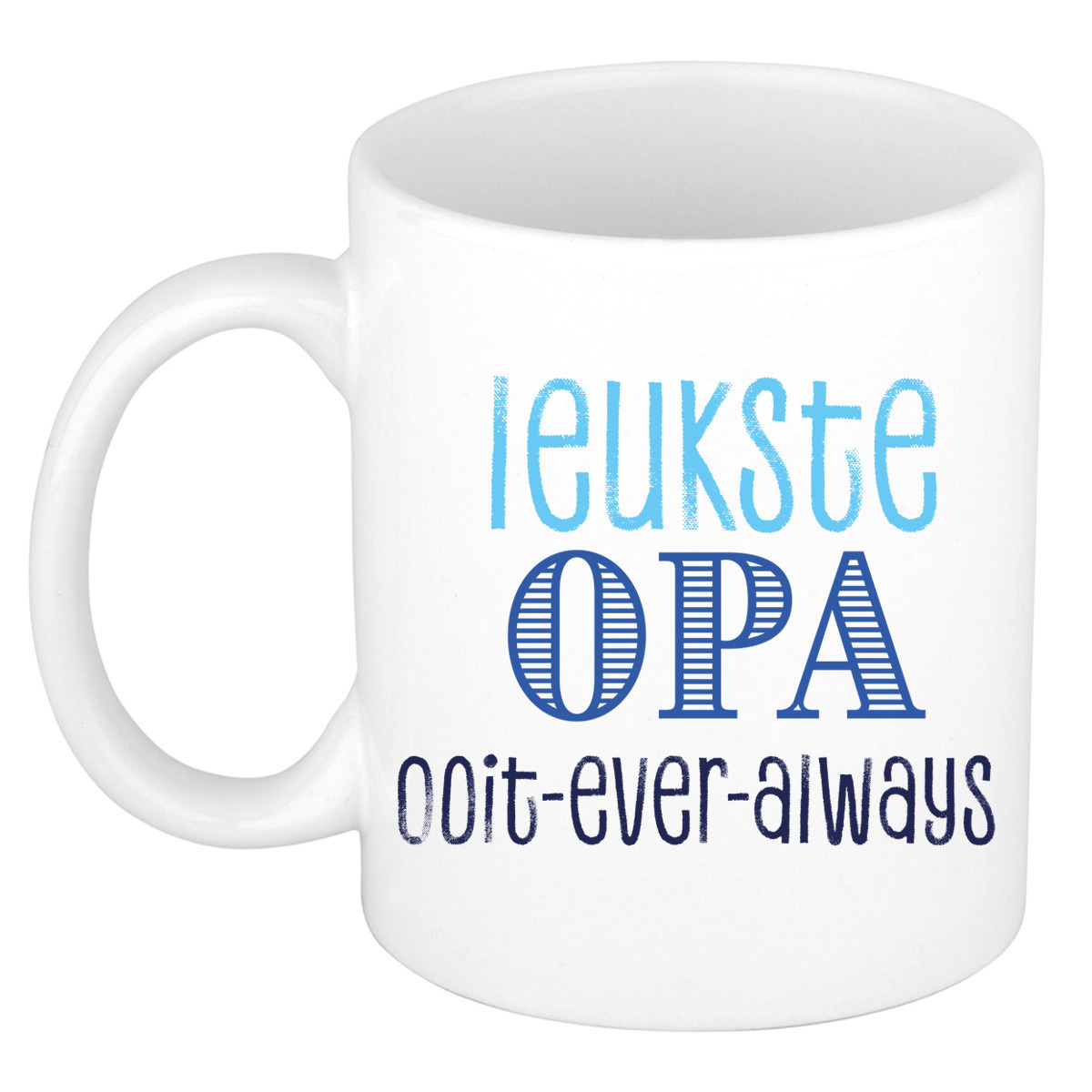 Cadeau koffie/thee mok voor Opa - blauw - de leukste Opa - keramiek - 300 ml -