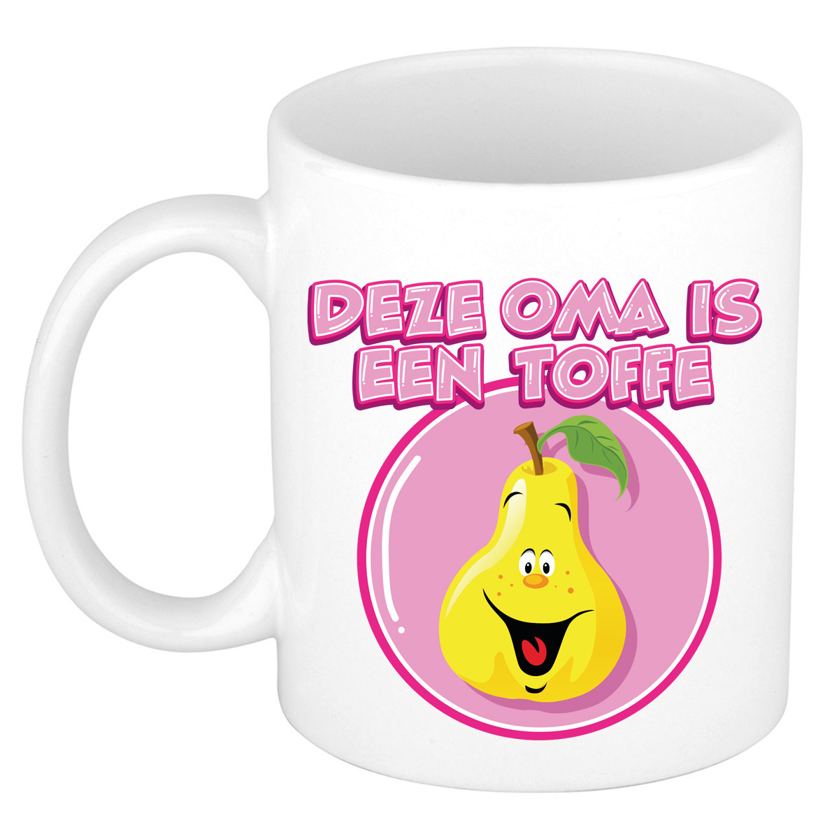 Cadeau koffie/thee mok voor Oma - wit - toffe Oma - keramiek - 300 ml -